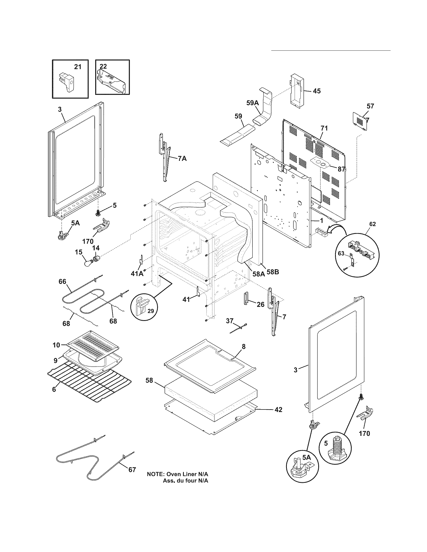 Frigidaire FFEF3013LMG body diagram