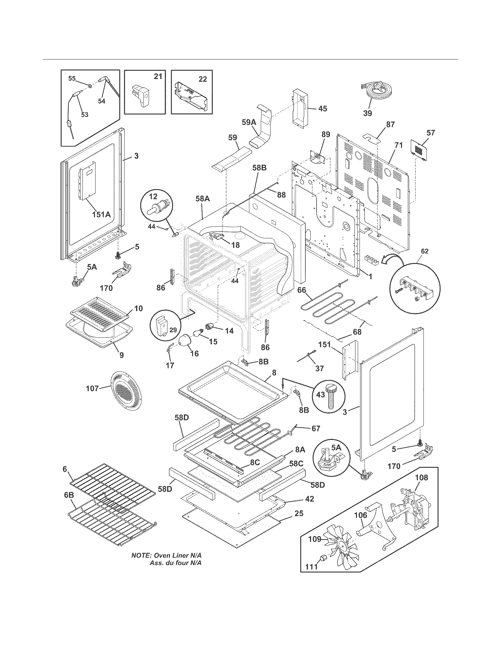 Frigidaire CGEF3032MFD body diagram