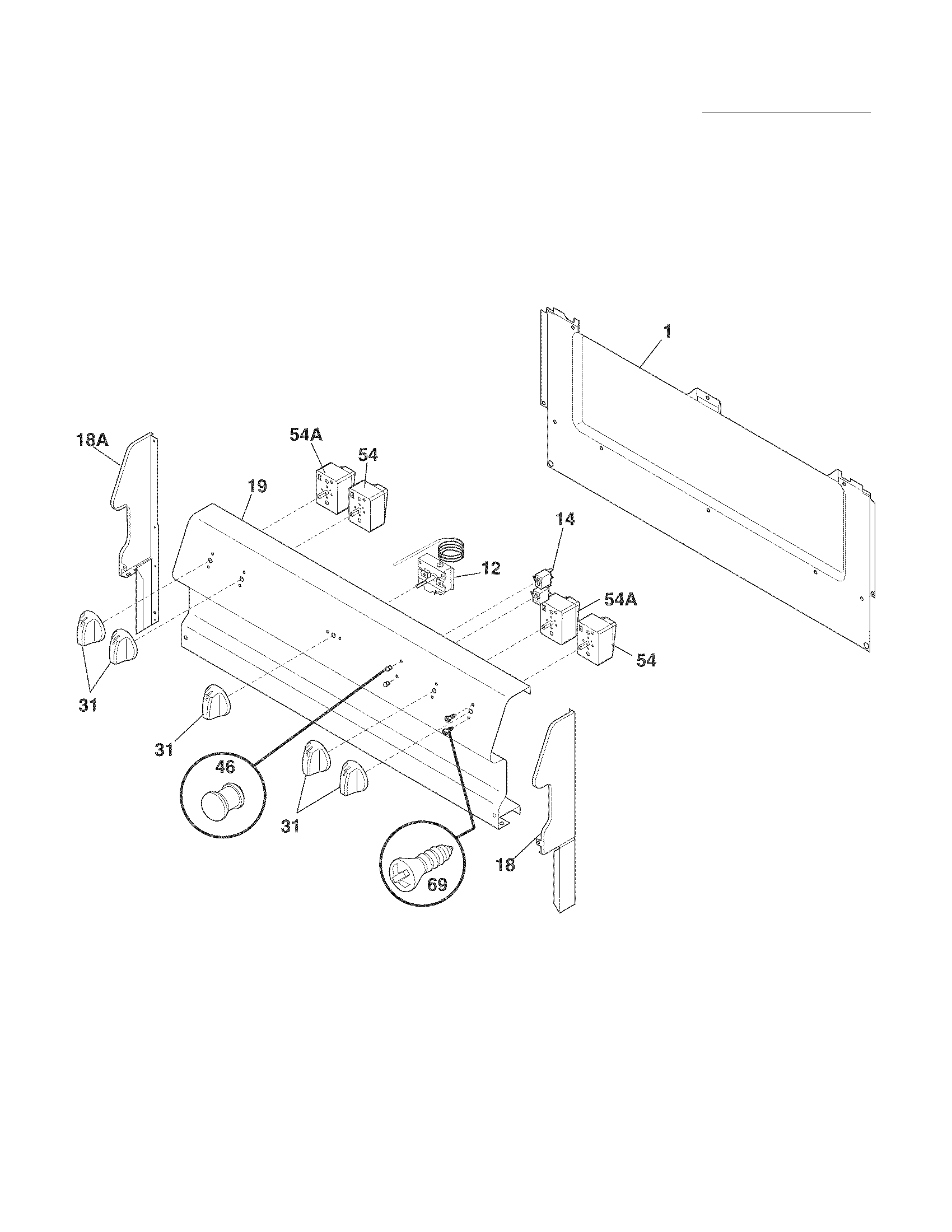 Frigidaire FFEF3003NWA backguard diagram
