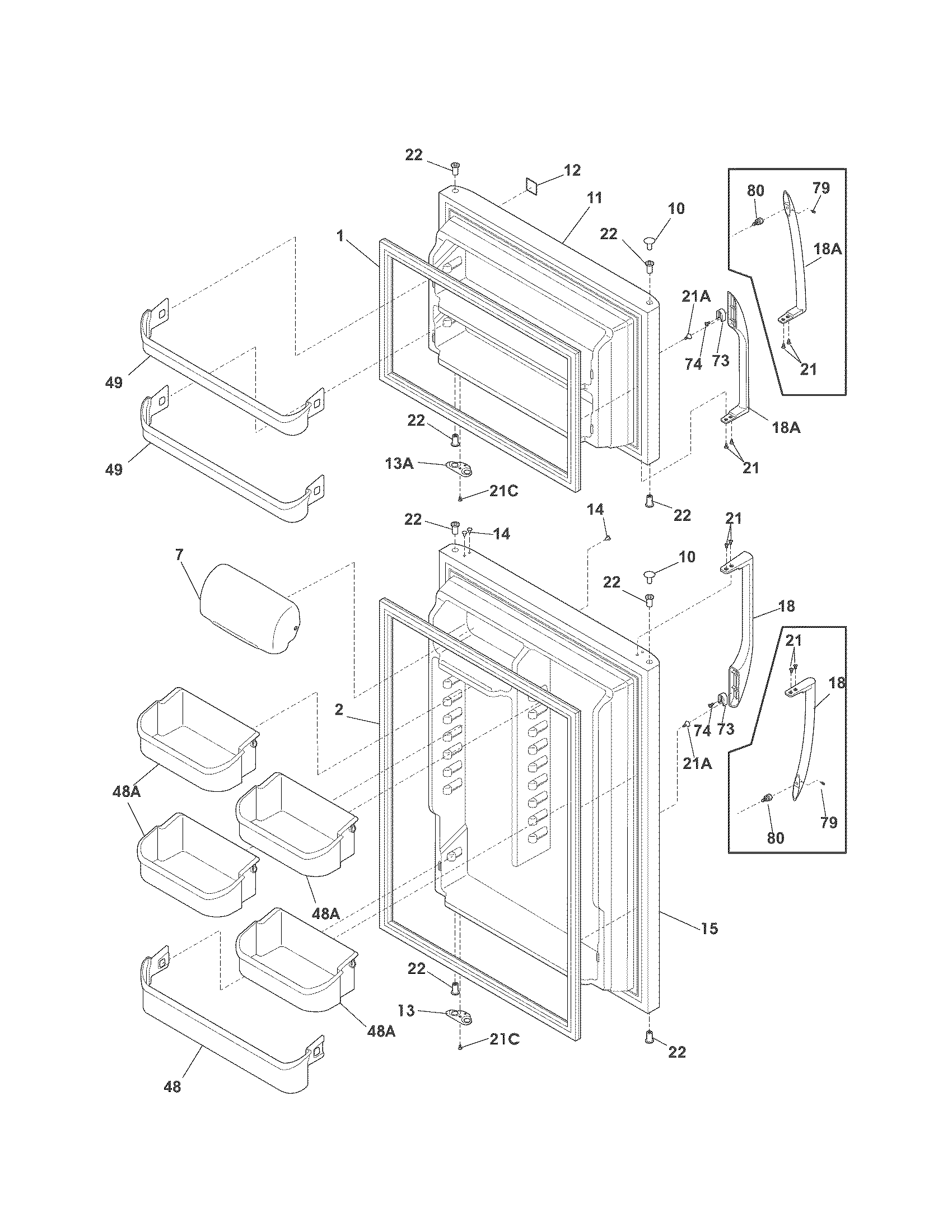 Kenmore 25368822010 doors diagram