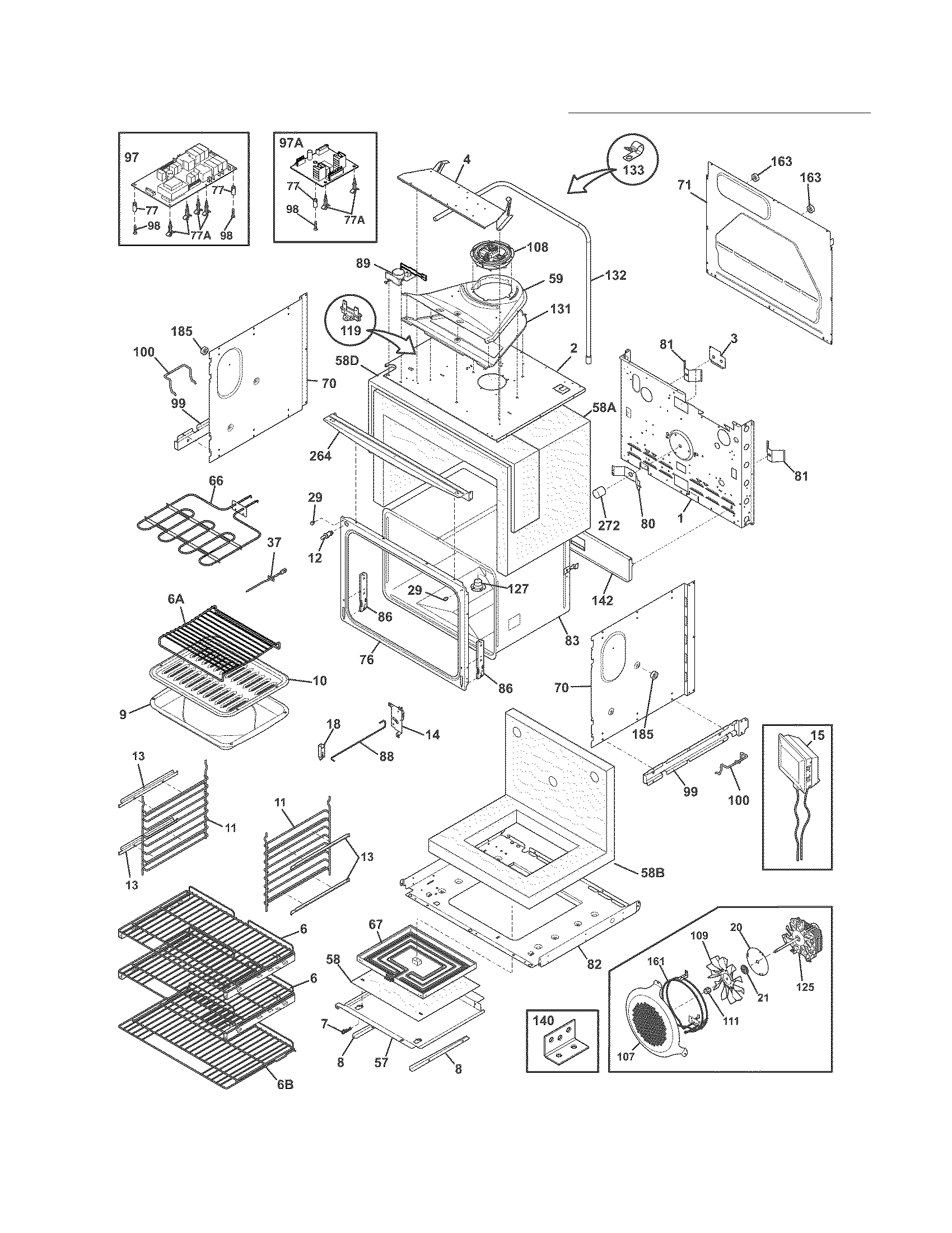 Electrolux EI30EW45JS3 upper oven diagram