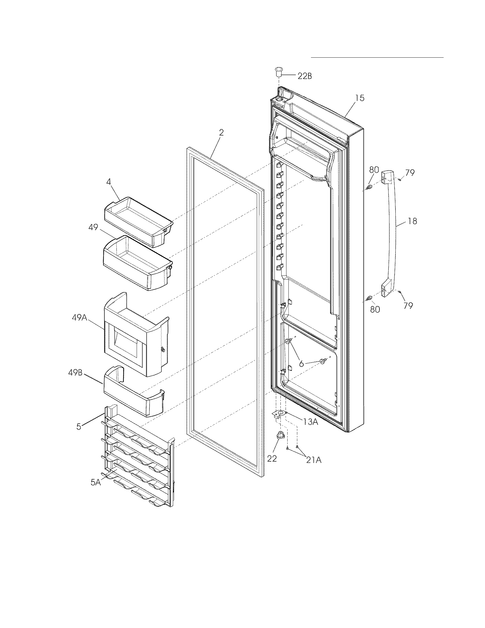 Electrolux EW26SS85KS1 refrigerator door diagram
