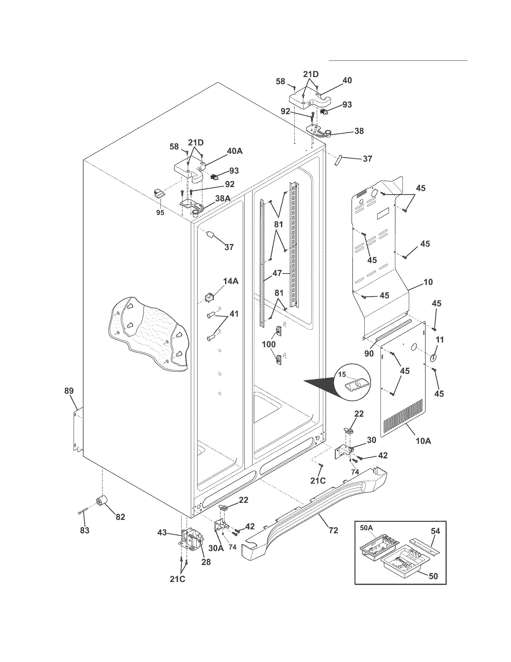 Electrolux EW26SS85KS1 cabinet diagram