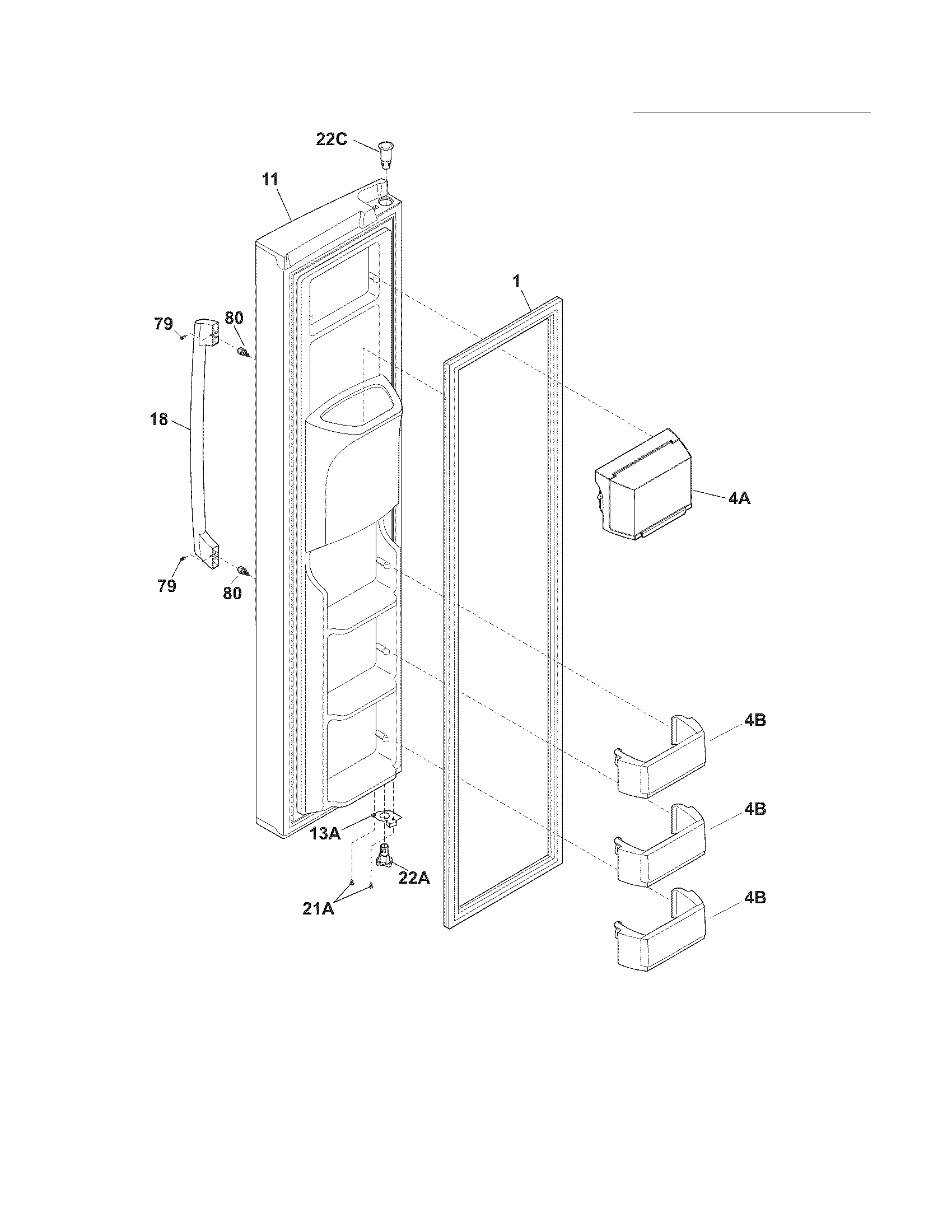 Electrolux EW23CS85KS1 freezer door diagram