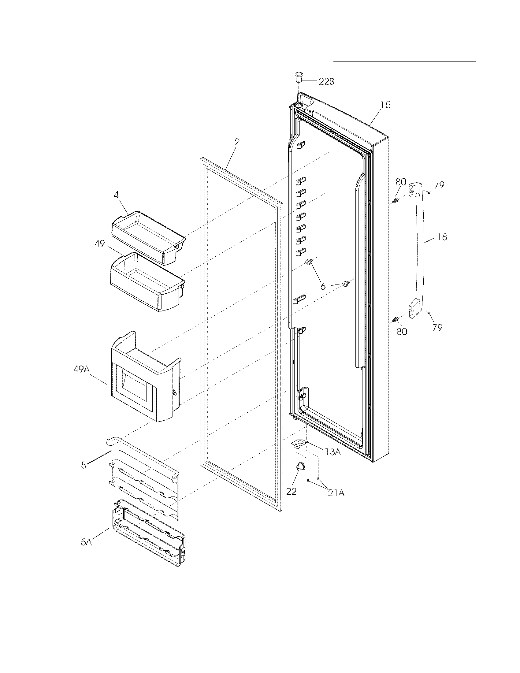 Electrolux EW23CS85KS1 refrigerator door diagram