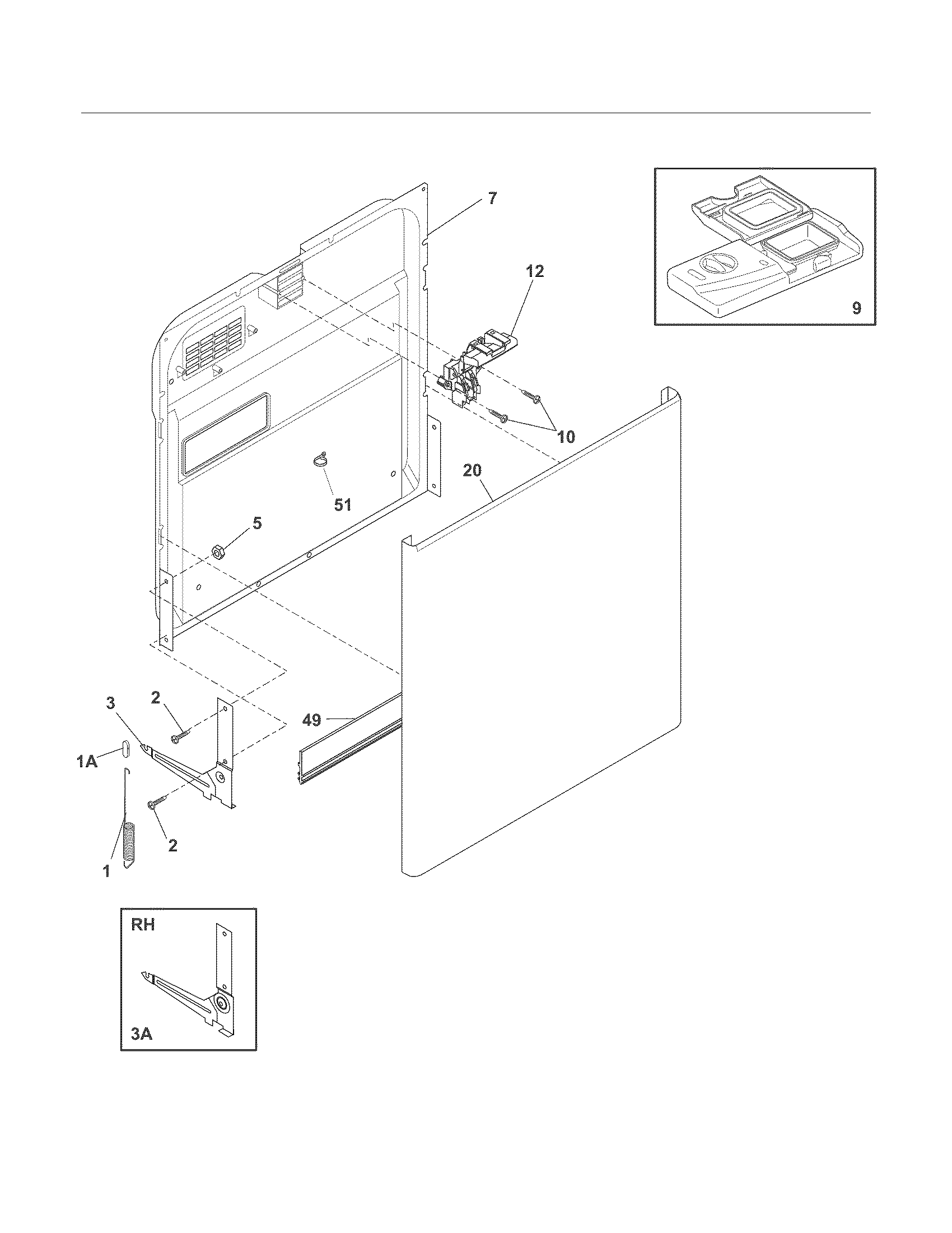 Frigidaire FFBD2406NW0A door diagram