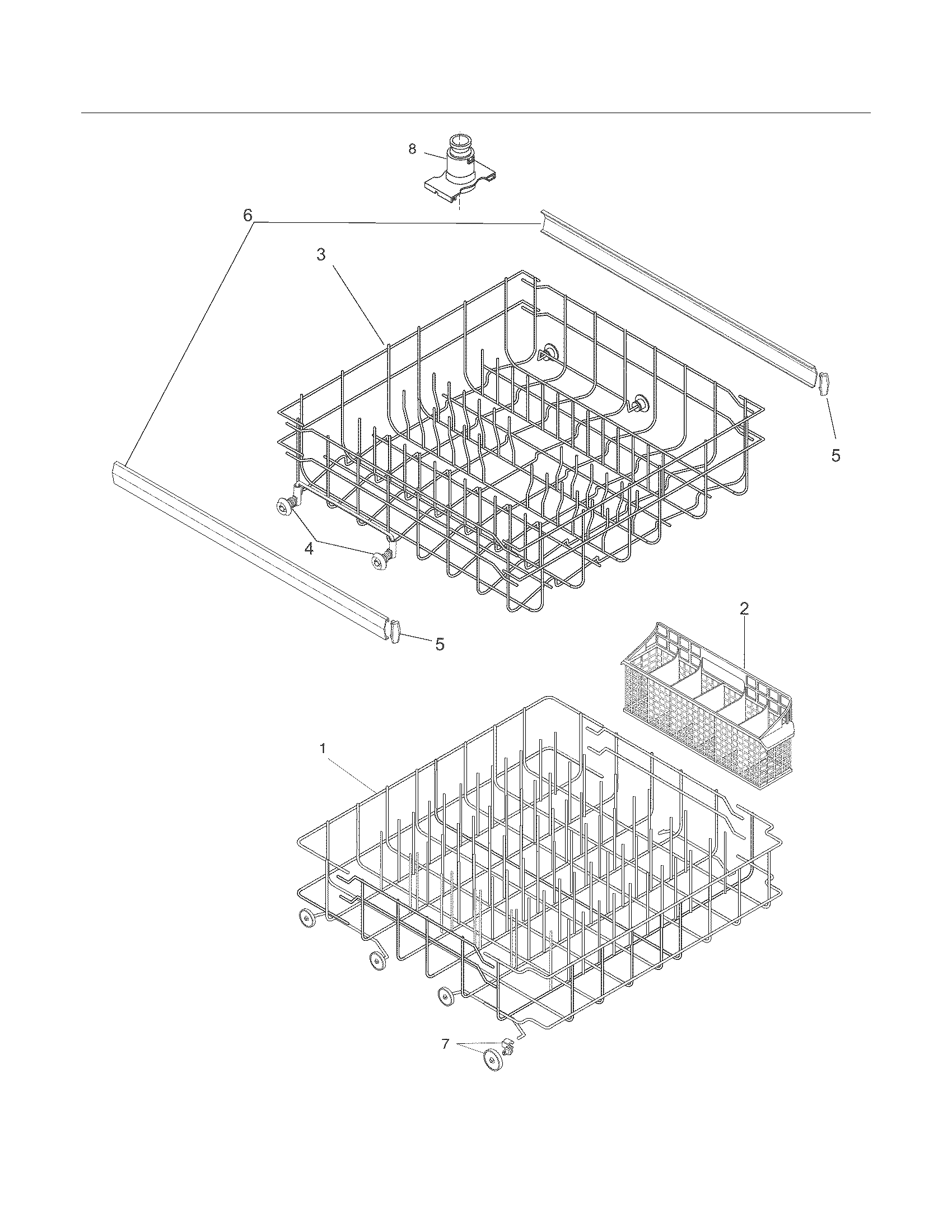 Frigidaire FFBD2406NW0A racks diagram
