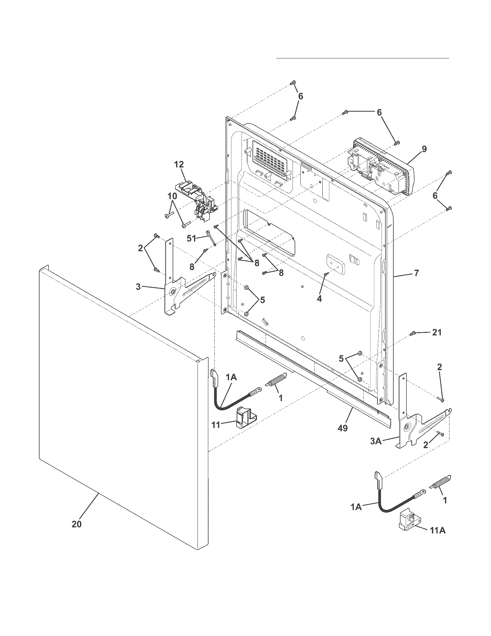Frigidaire FFBD2411NS0A door diagram