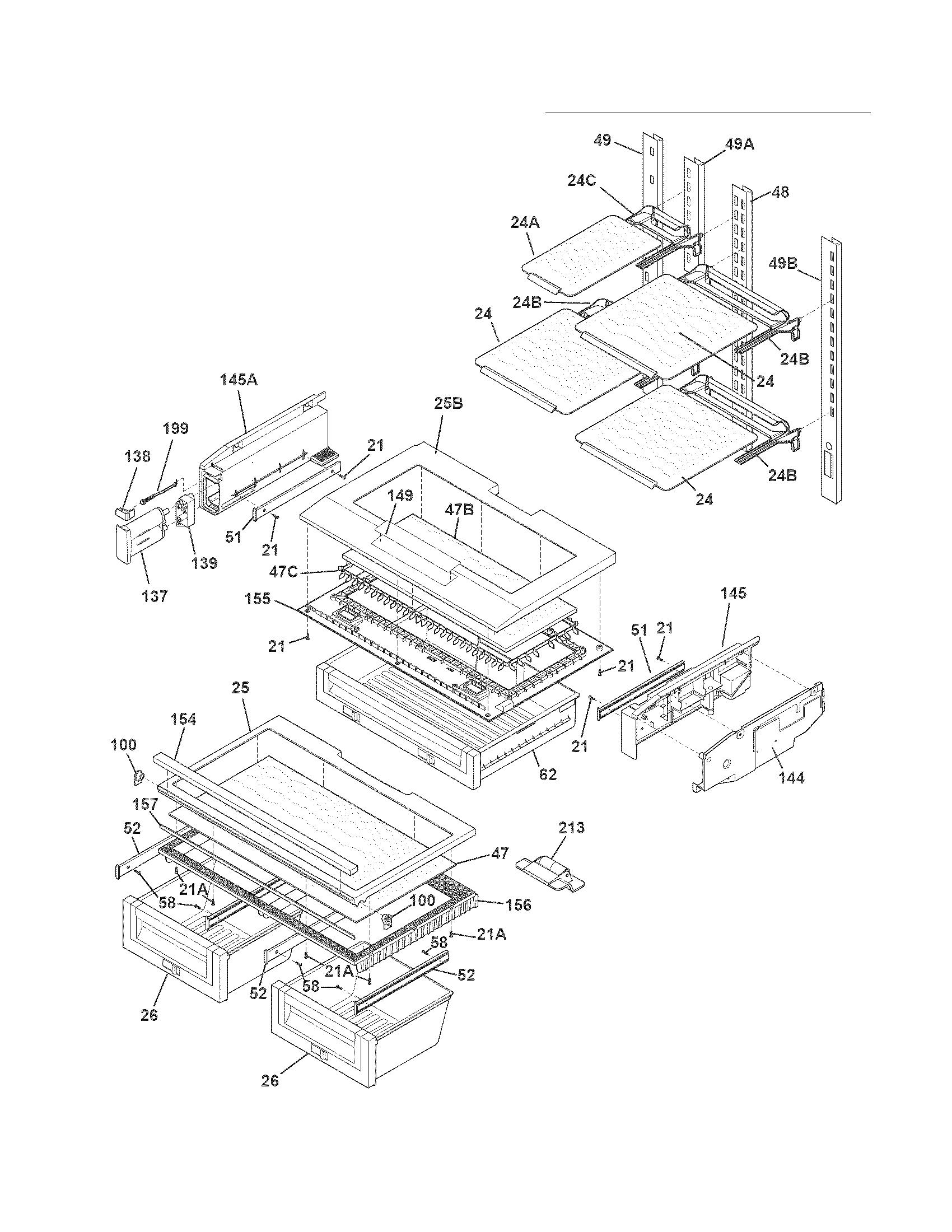 Electrolux EI23BC65KS3 shelves diagram