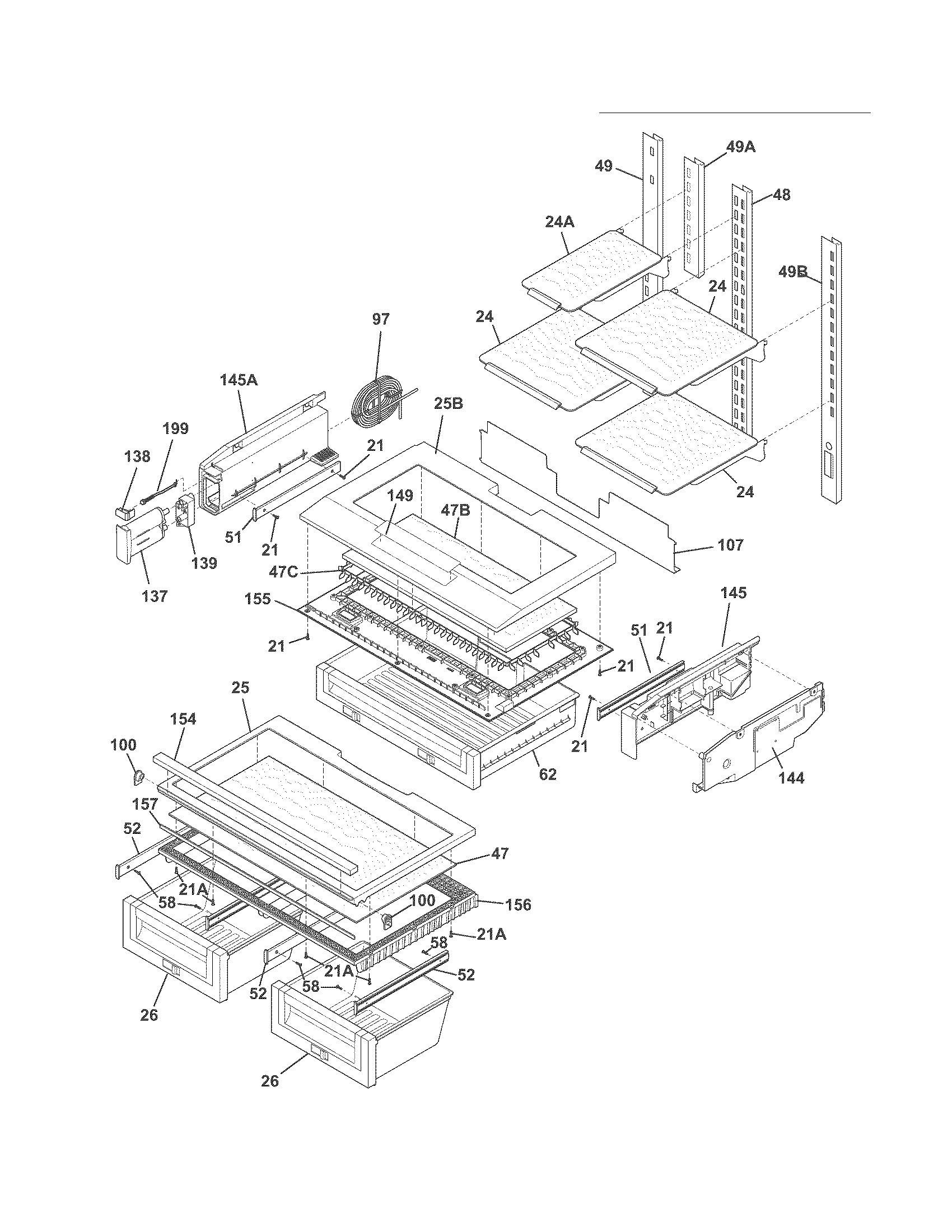 Electrolux EI28BS56ISF shelves diagram