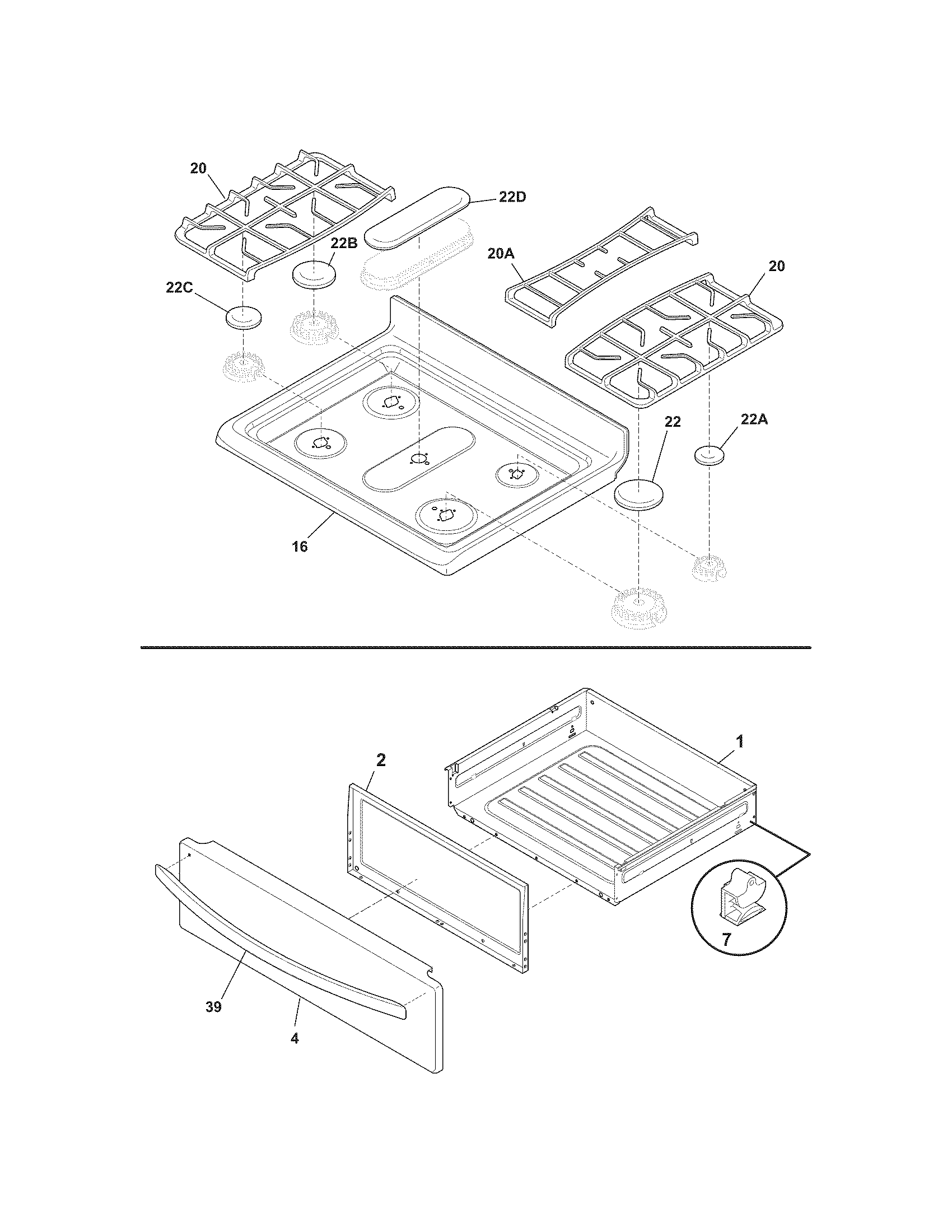 Kenmore 79072713210 top/drawer diagram