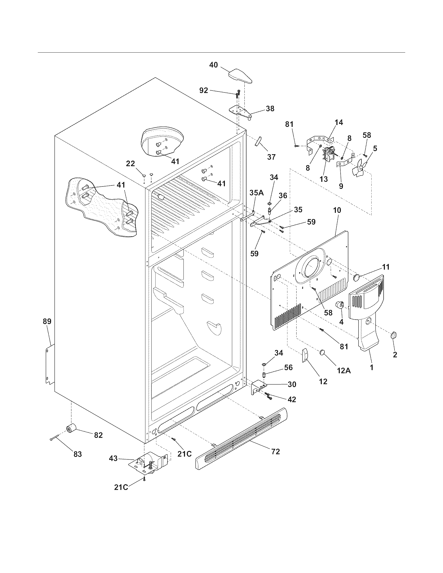 Crosley CRT182NB2 cabinet diagram