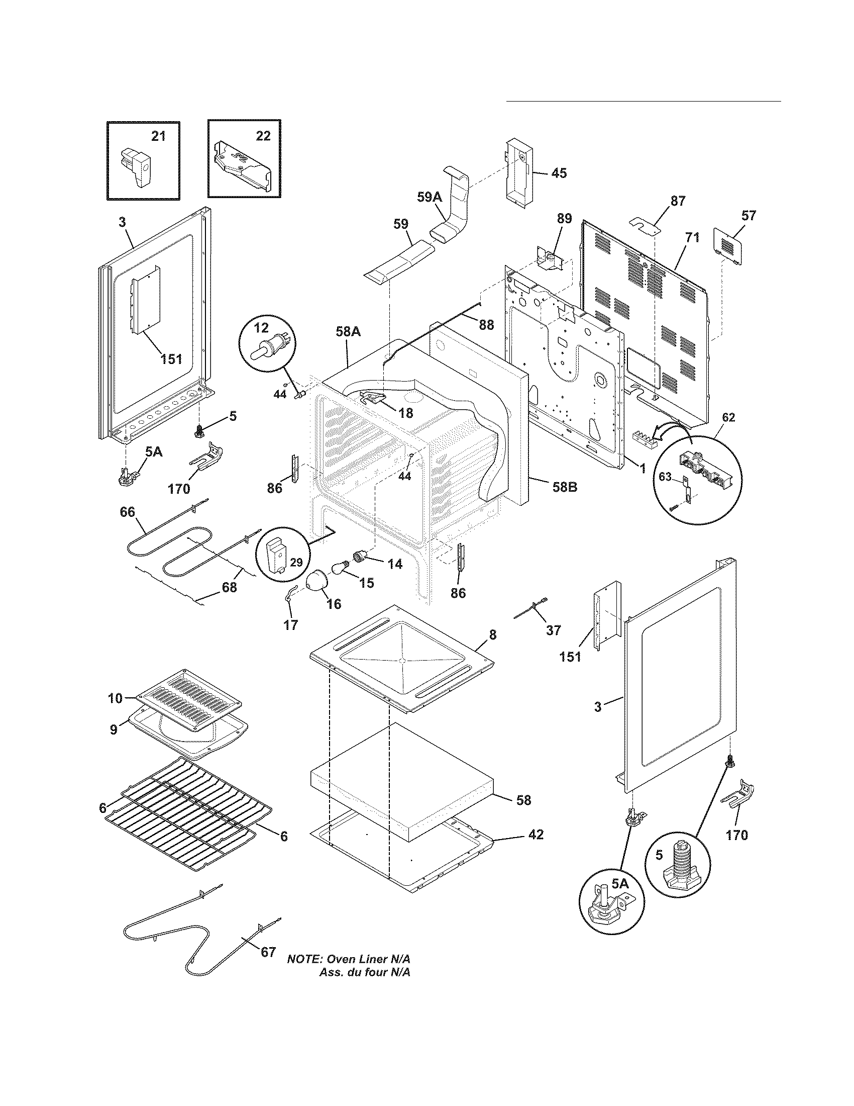Frigidaire FFEF3017XSB body diagram