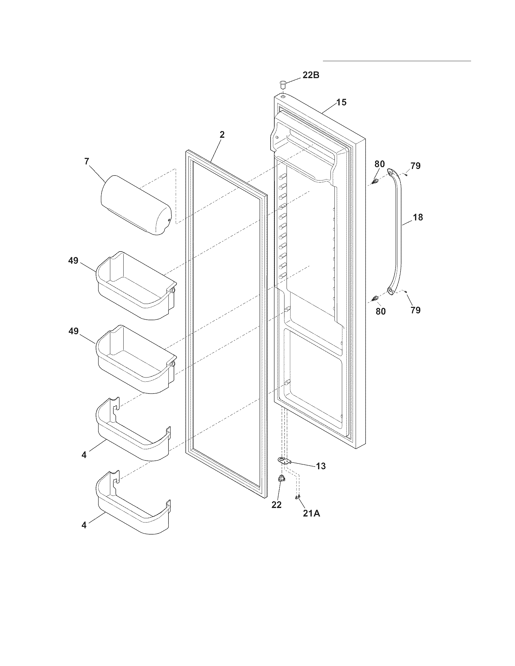 Frigidaire FFHS2312NS1 refrigerator door diagram