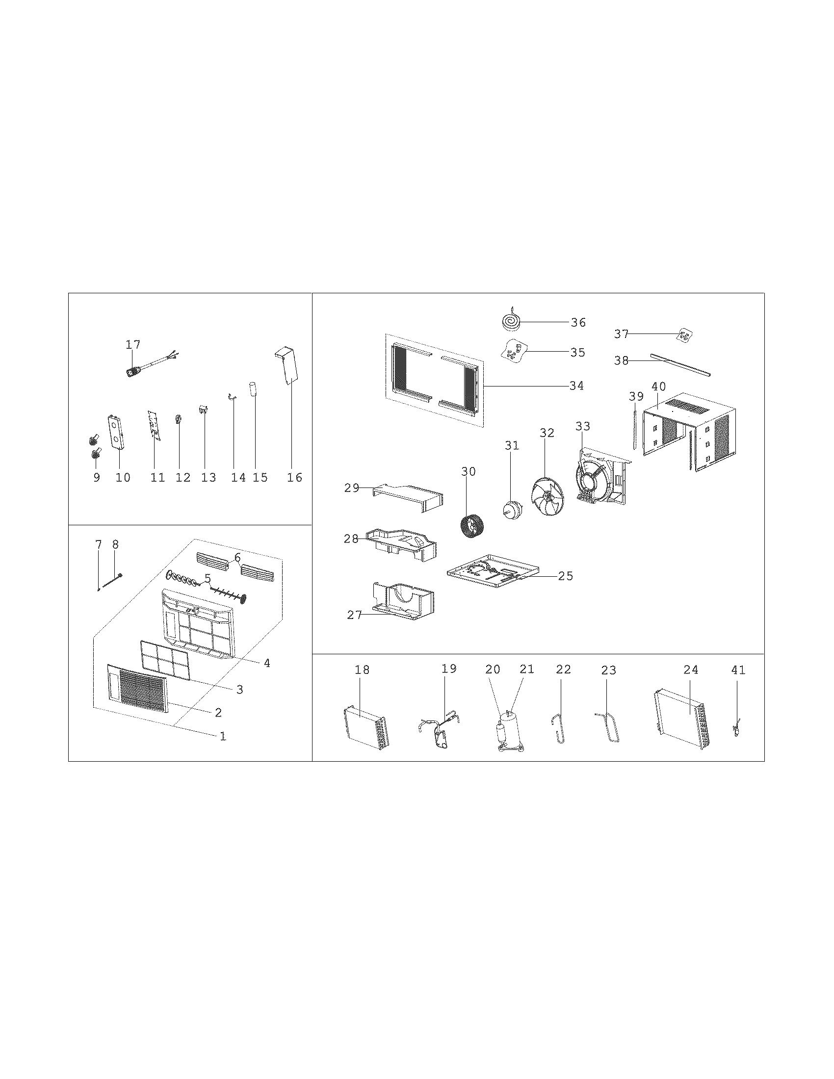 Frigidaire FRA102BT113 recommended spare parts diagram