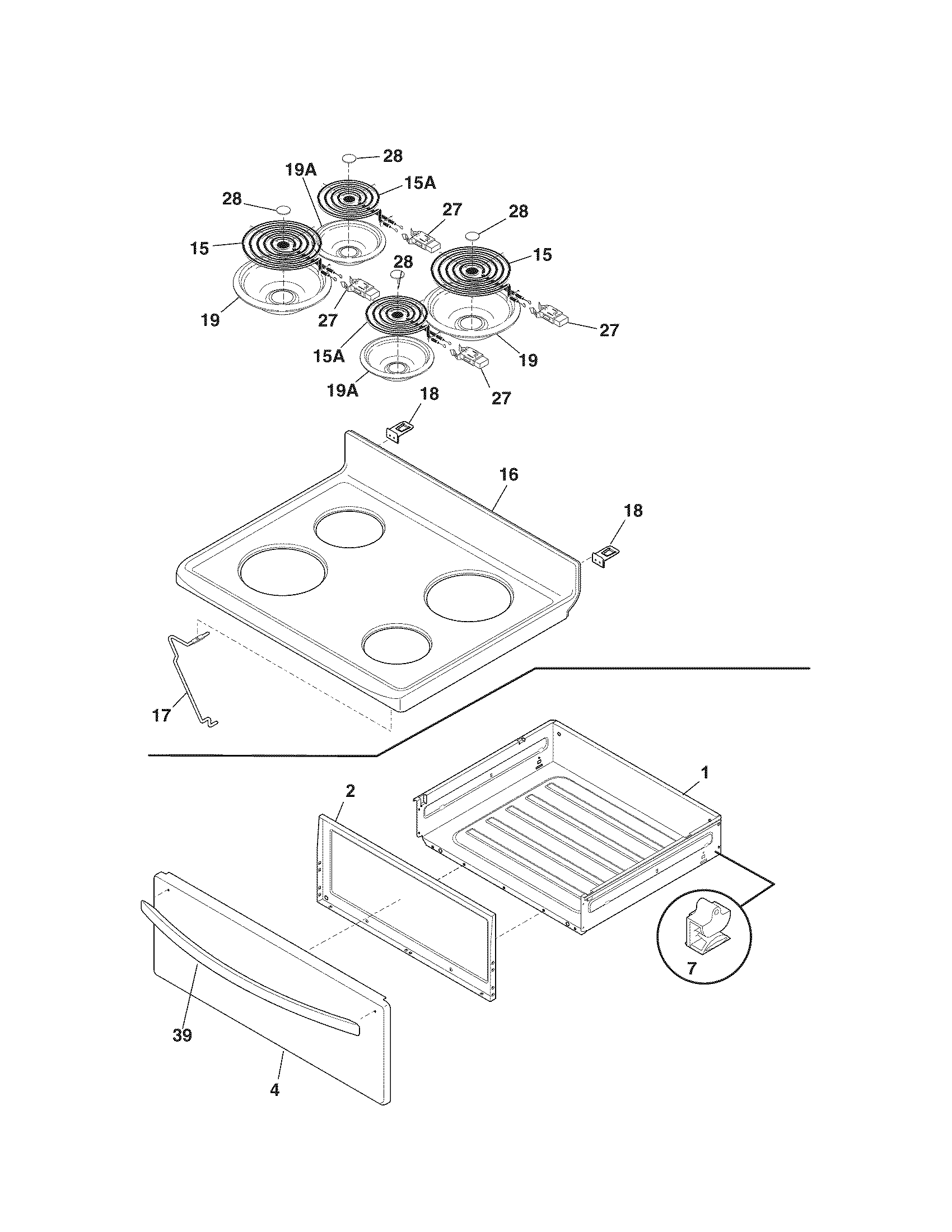 Kenmore 79090218013 top/drawer diagram