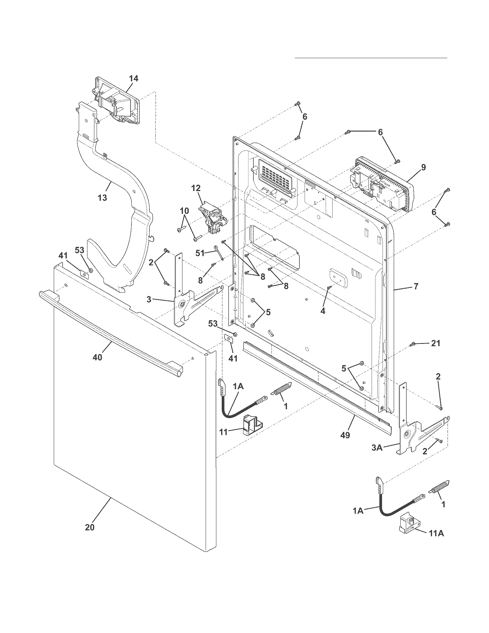 Frigidaire FPHD2485NF1A door diagram