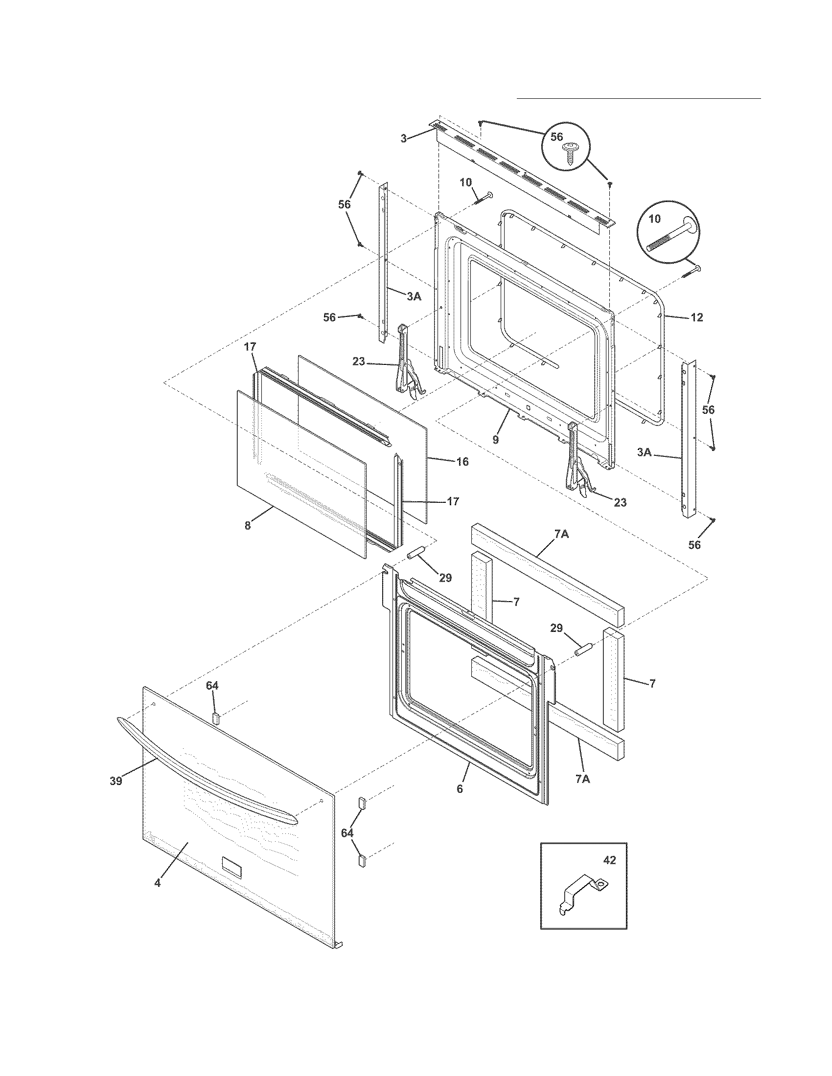 Frigidaire FGET3045KBB doors diagram