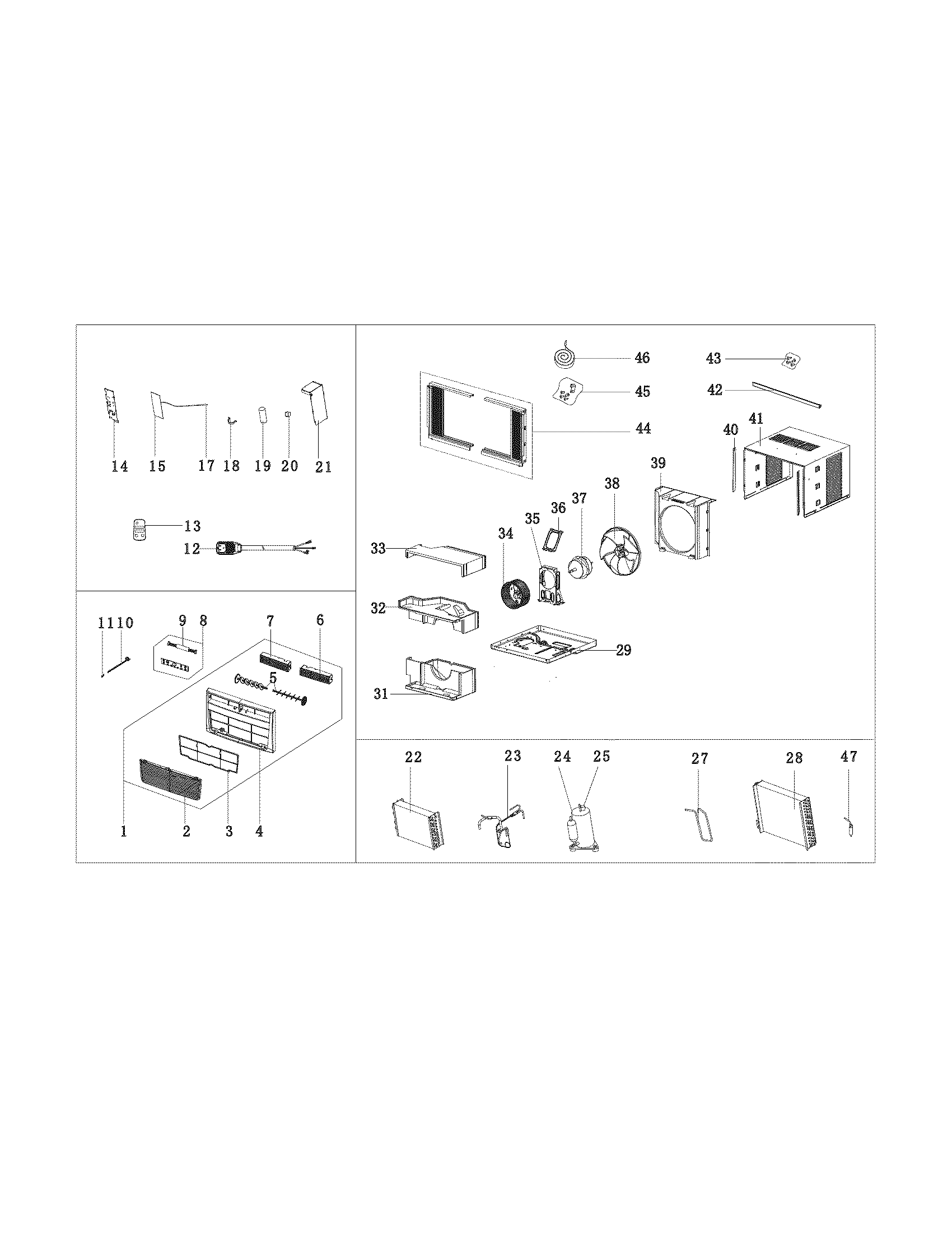 Frigidaire FRA106CV111 recommended spare parts diagram