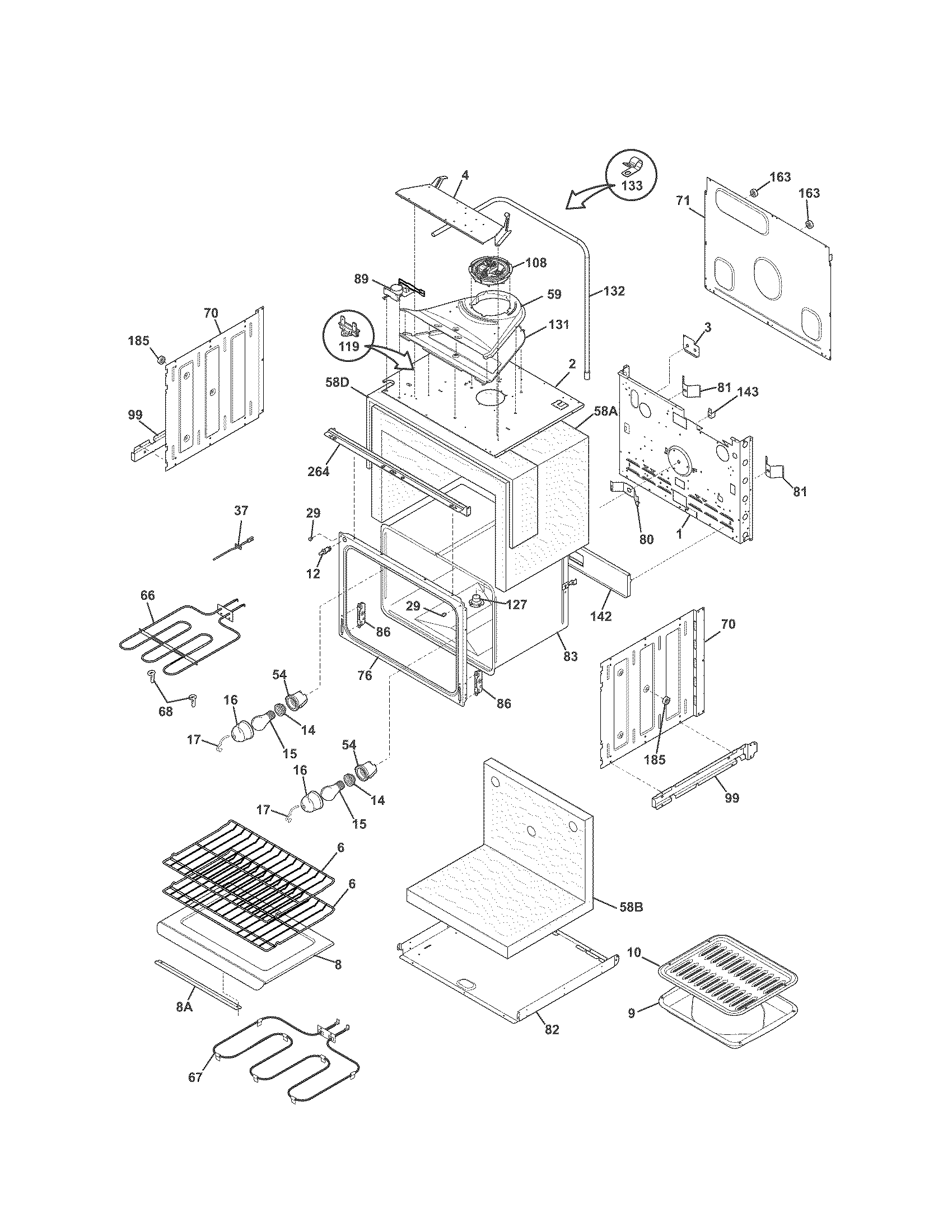 Kenmore 79048769901 upper oven diagram