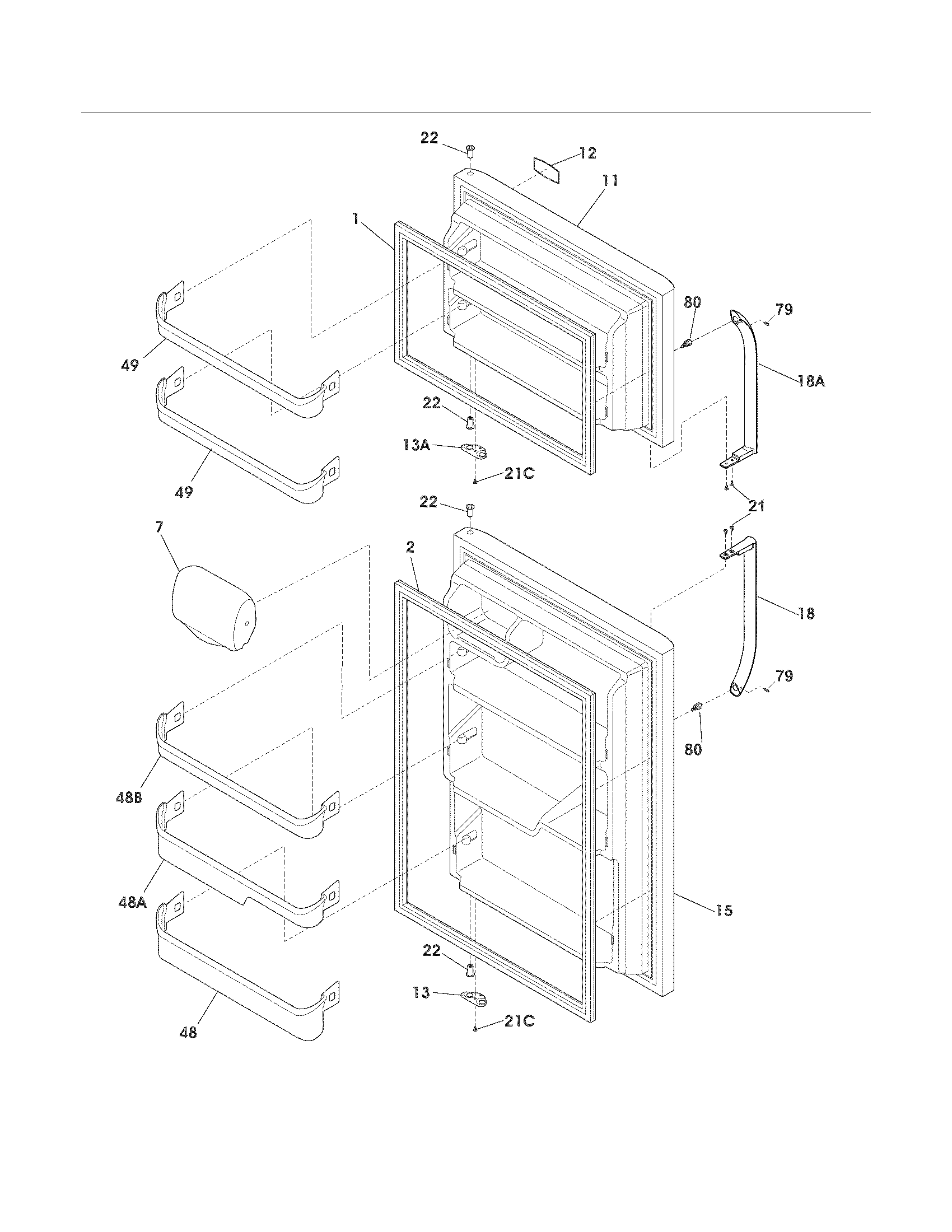 Frigidaire LFHT2117NF3 doors diagram