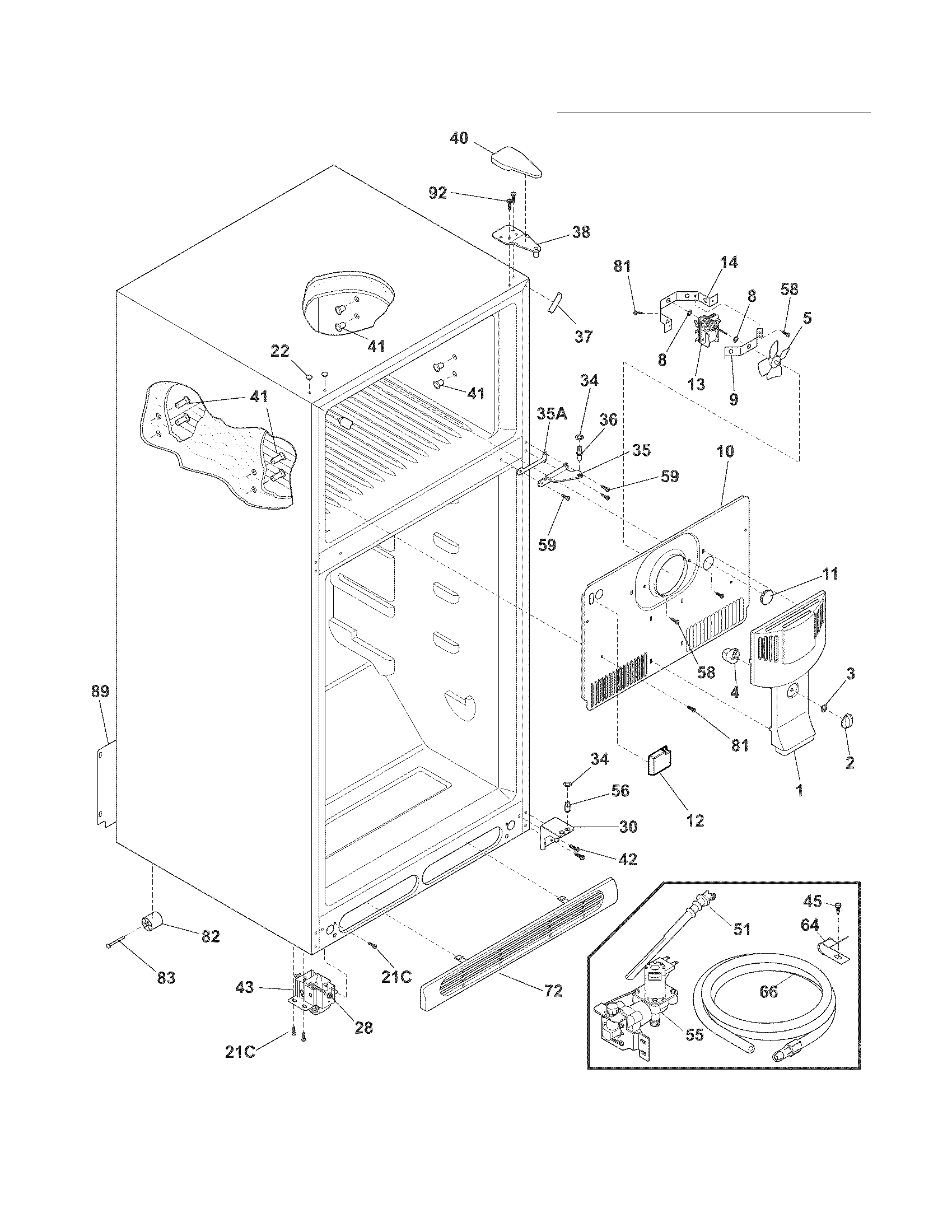 Frigidaire LFHT2117NF3 cabinet diagram