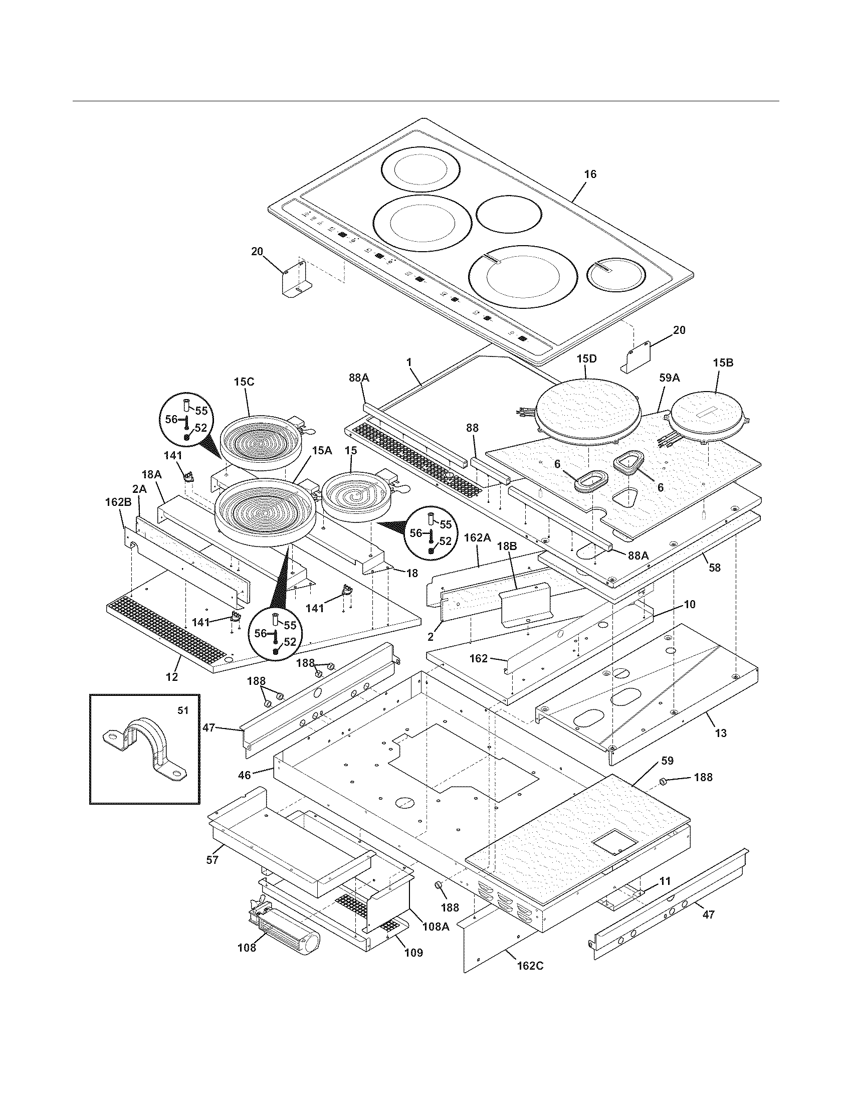 Electrolux EW36CC55GS3 main top diagram