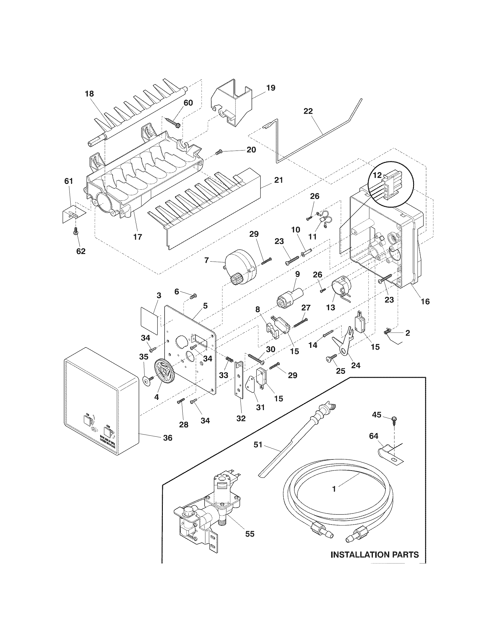 Kenmore 25372922013 ice maker diagram