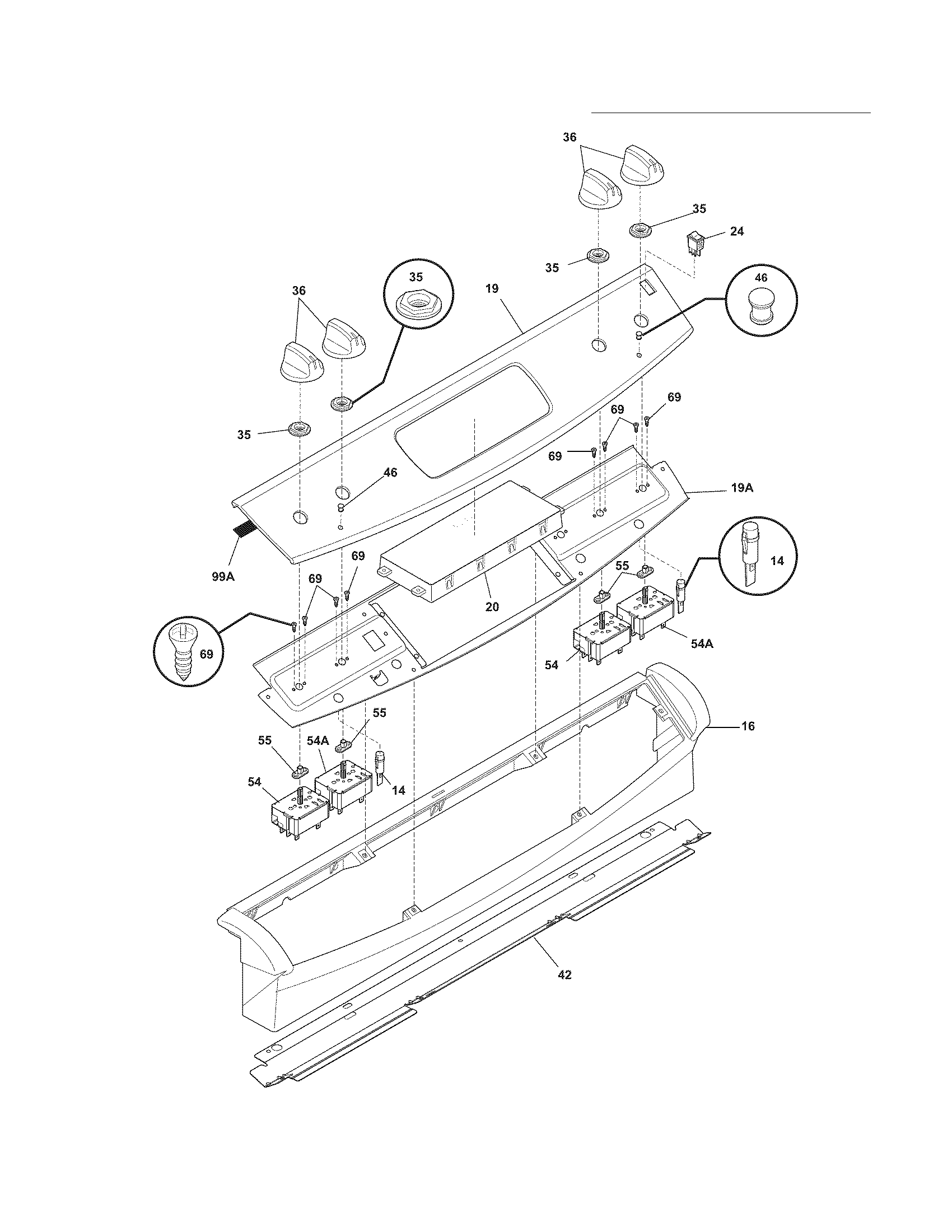 Frigidaire FFES3015LWG backguard diagram