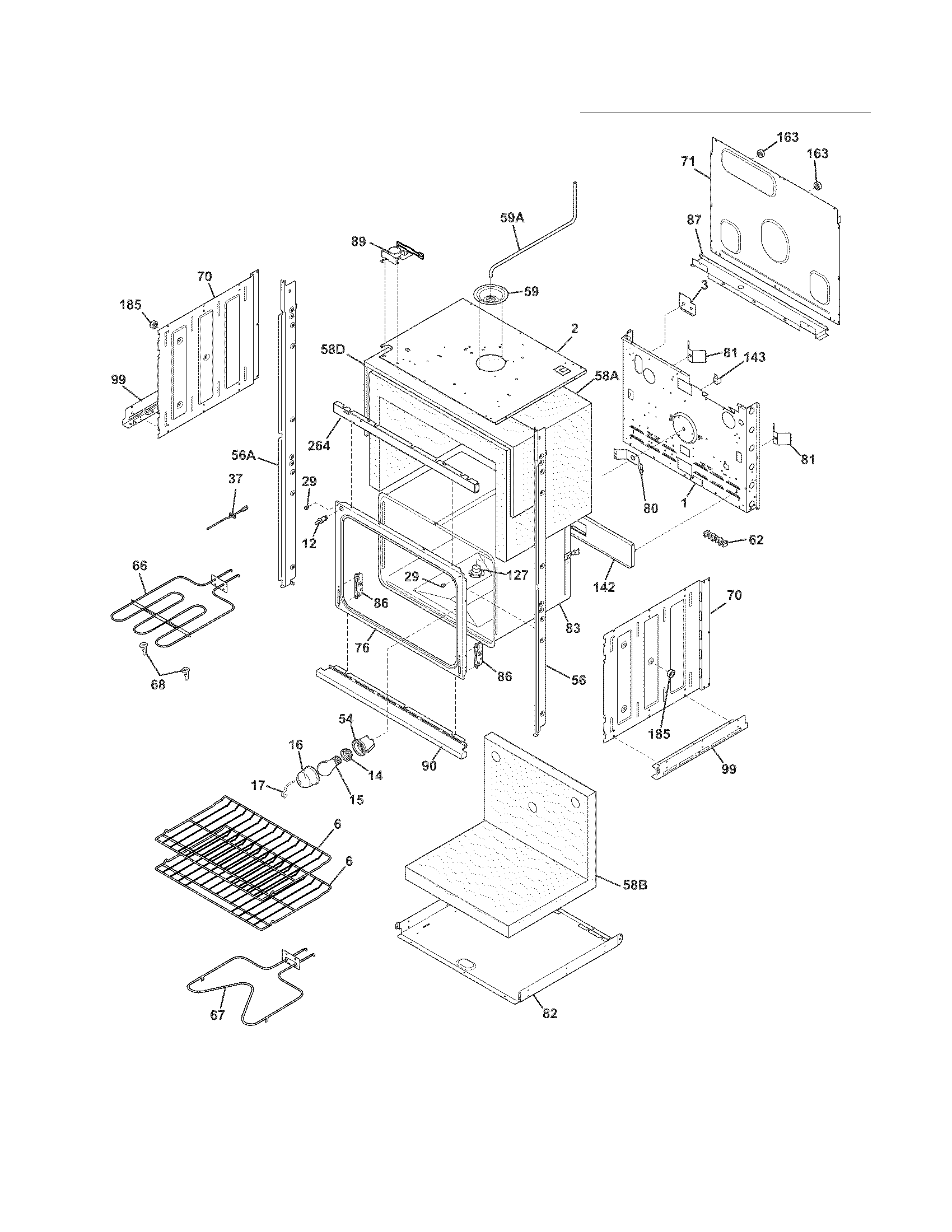 Frigidaire FFET2725LBB lower oven diagram