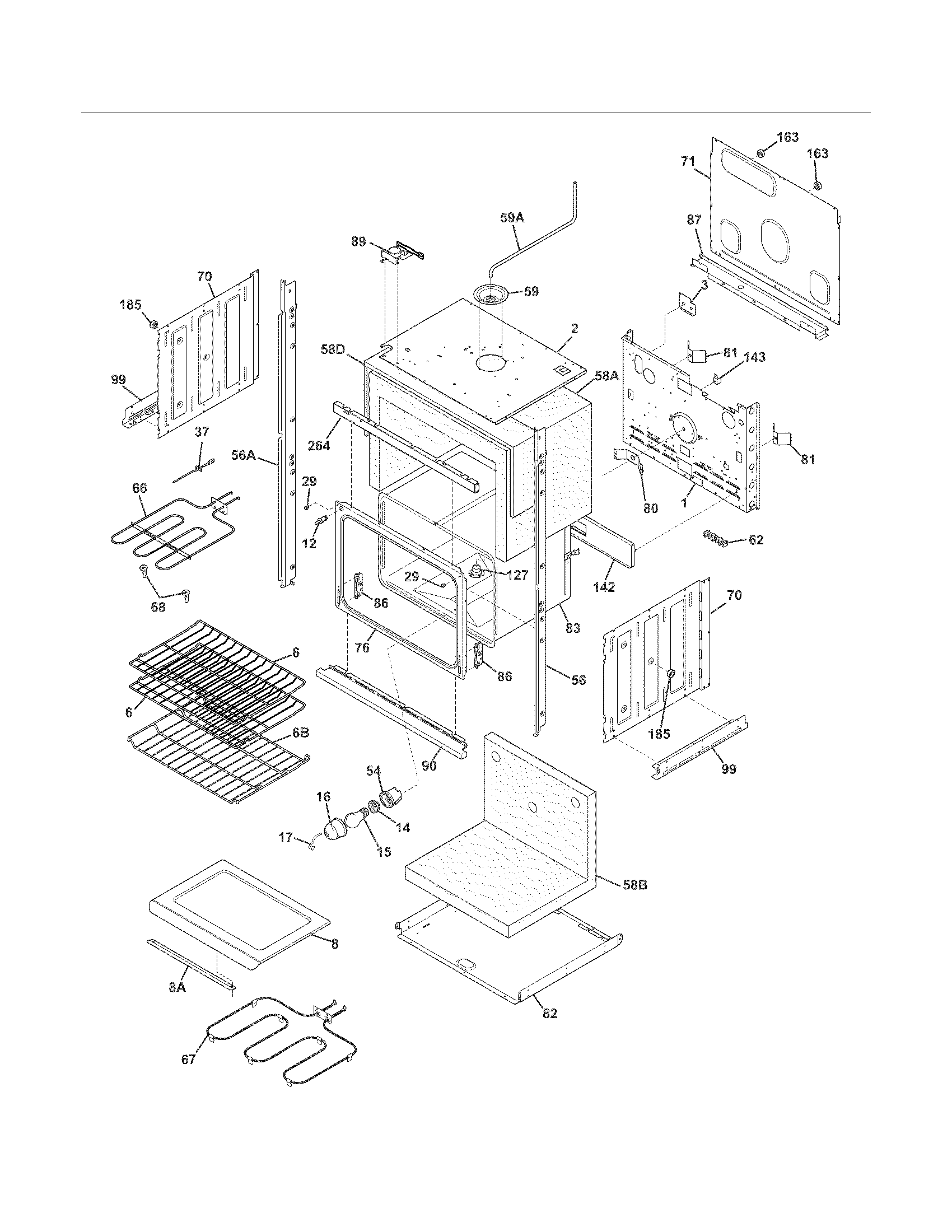 Frigidaire FGET2745KWB lower oven diagram