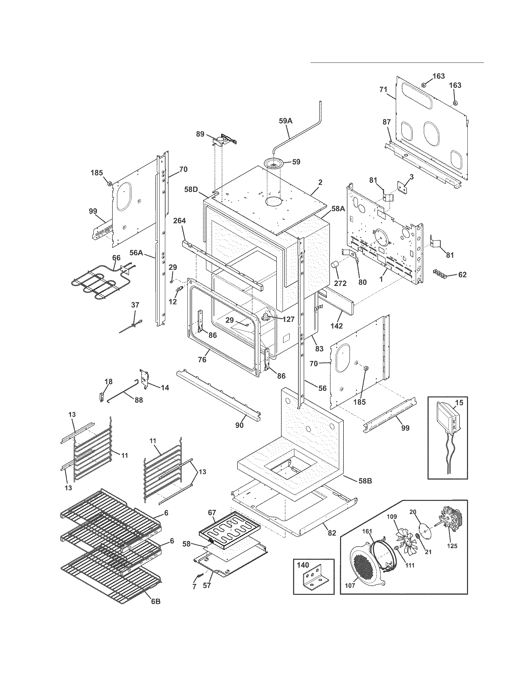 Electrolux EI27EW45KW2 lower oven diagram
