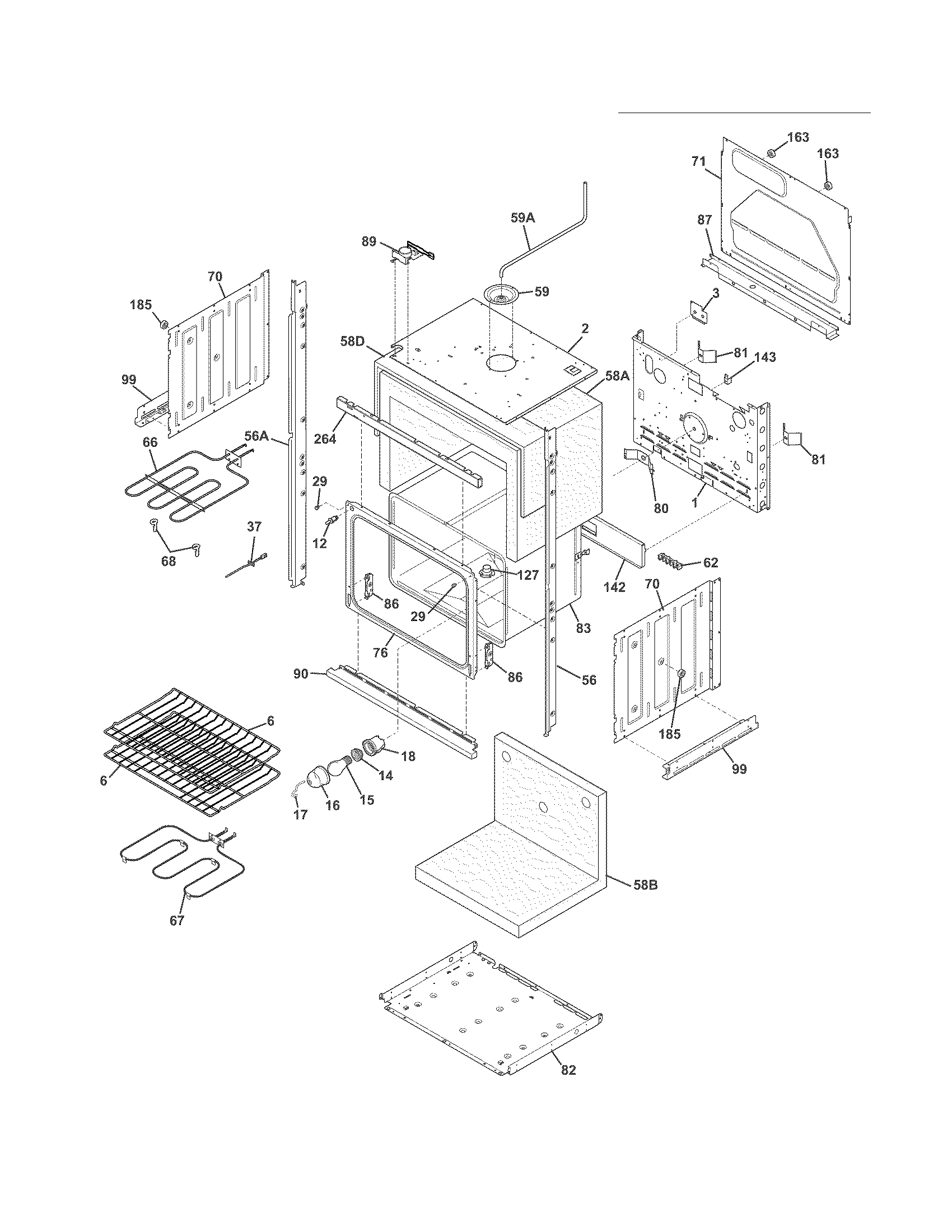 Frigidaire FFET3025LBB lower oven diagram