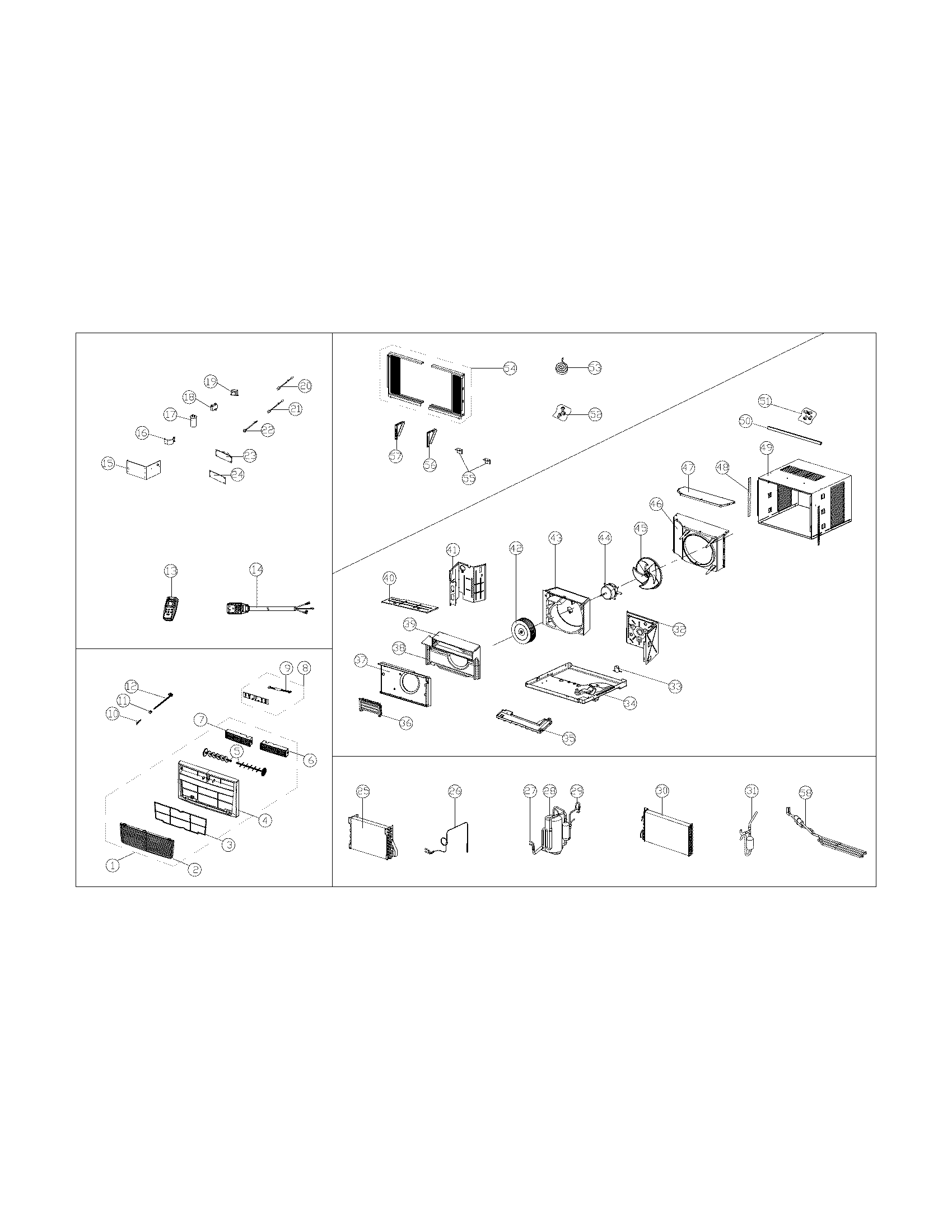Frigidaire FRA25ESU217 recommended spare parts diagram
