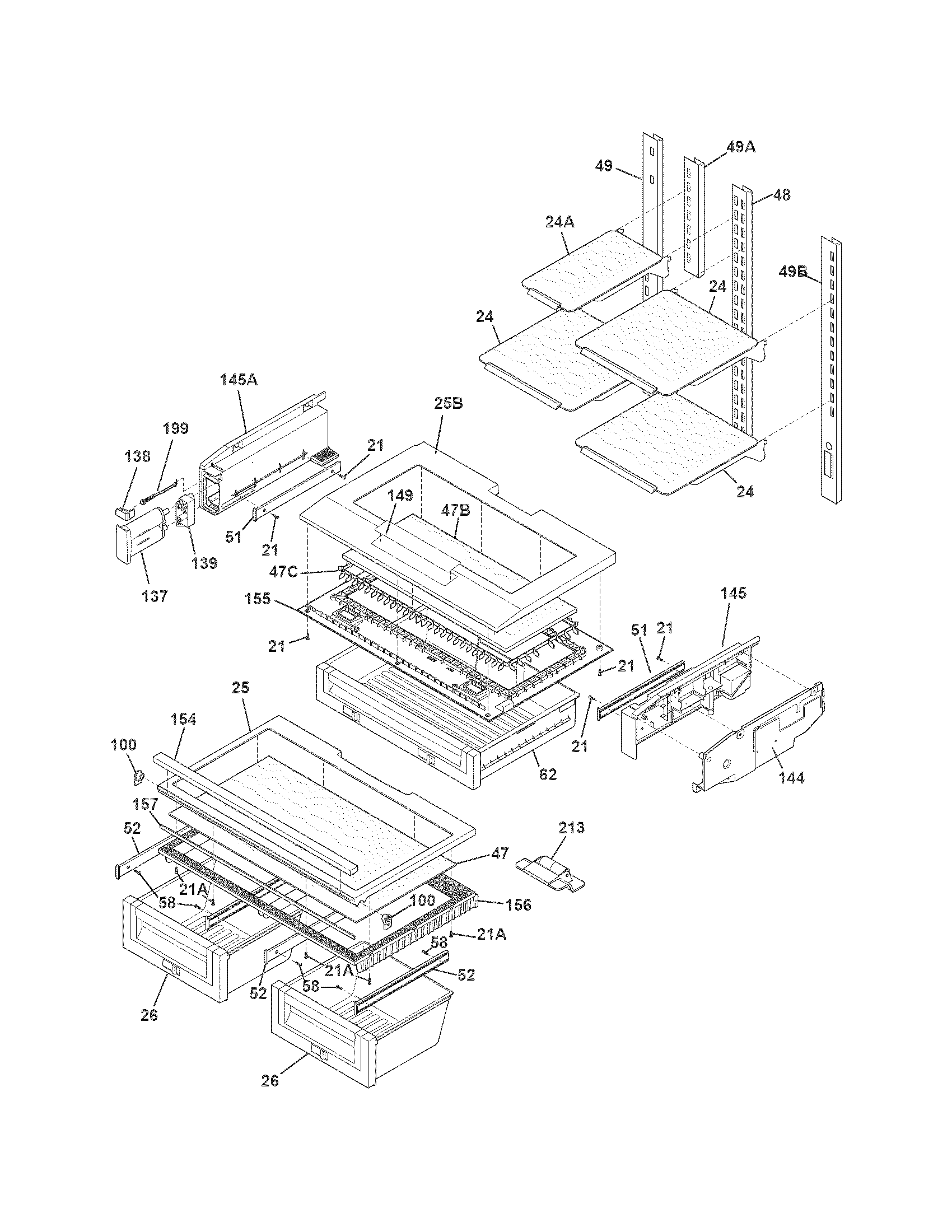Electrolux EI23BC35KB4 shelves diagram