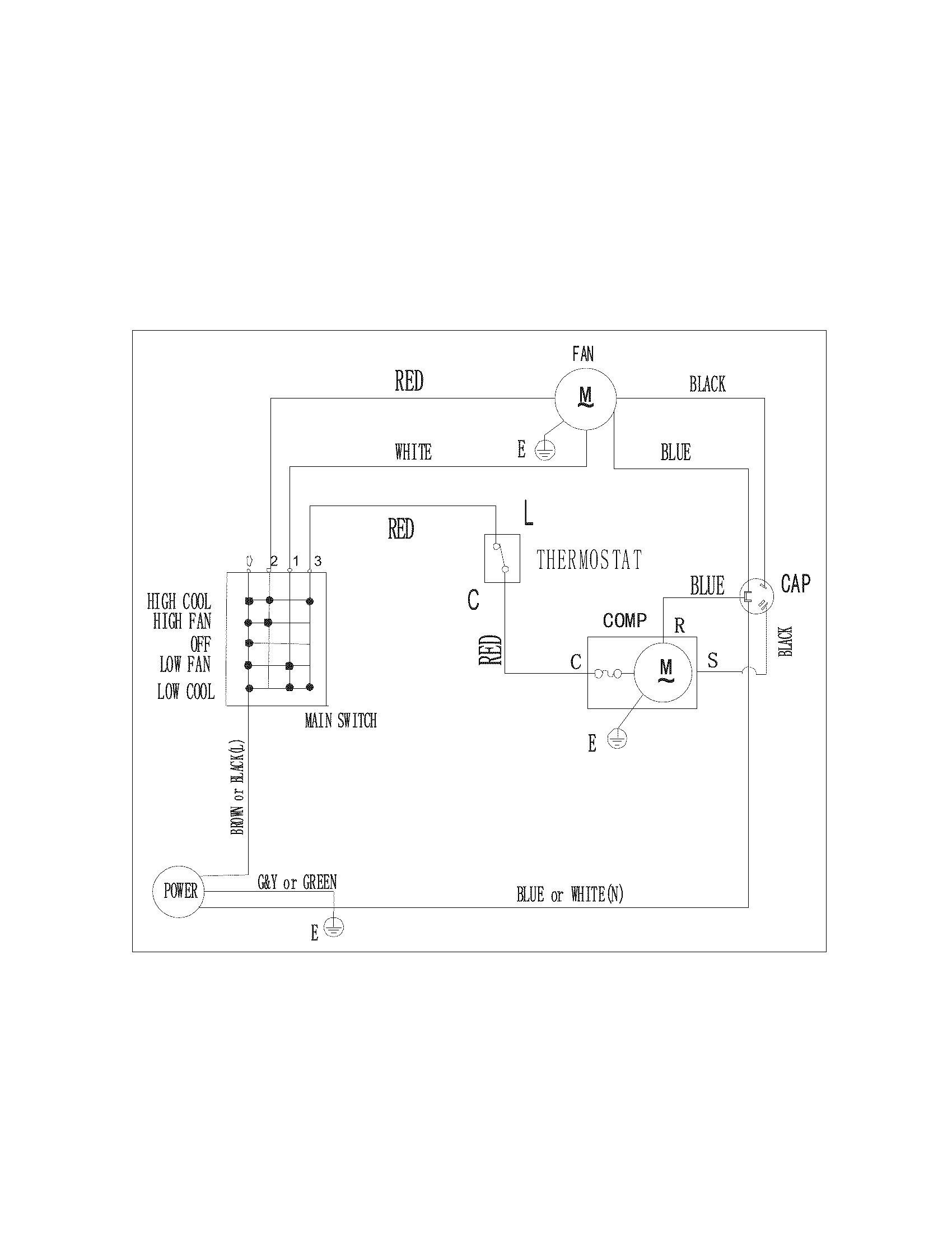 Frigidaire FRA052XT728 wiring diagram diagram
