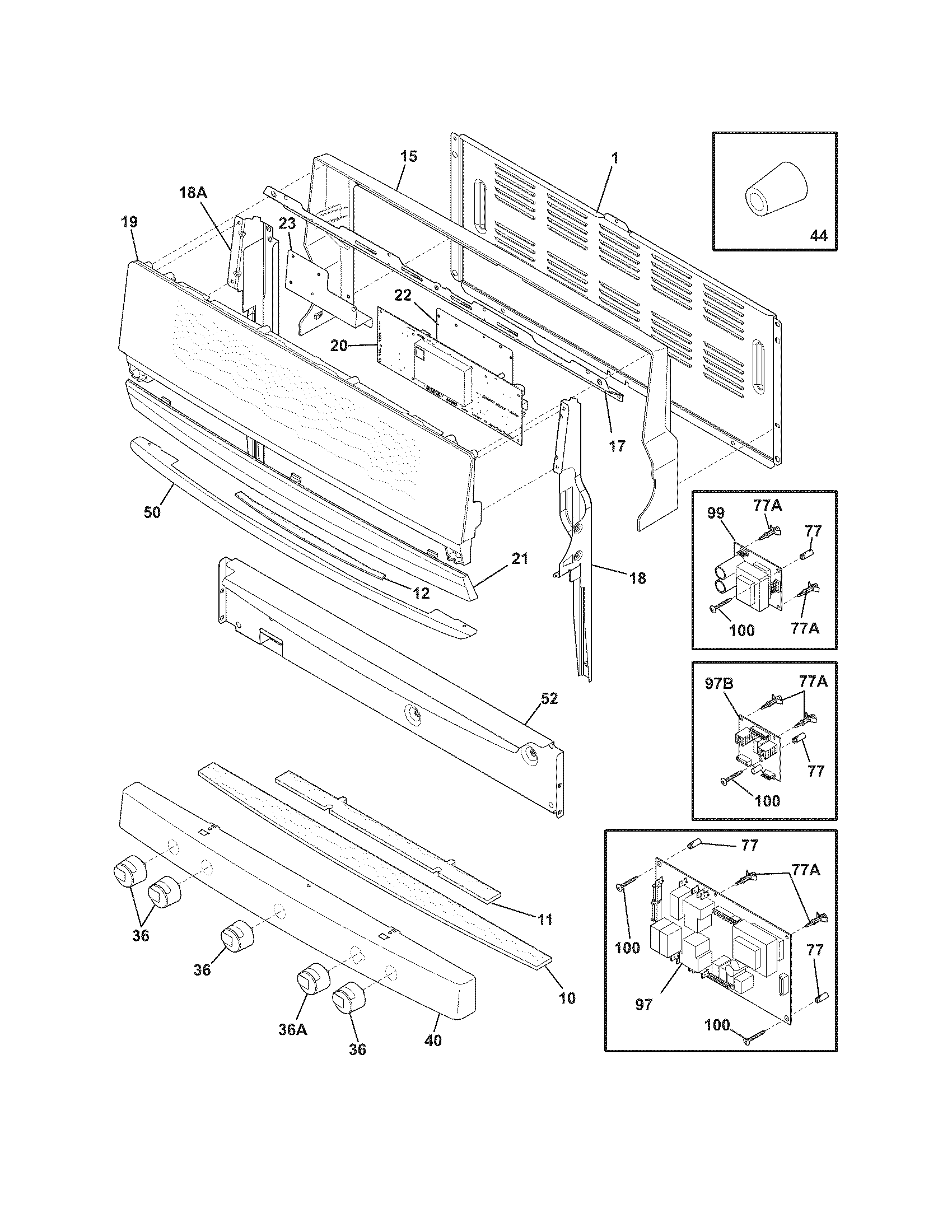 Electrolux EW30GF65GWD backguard diagram