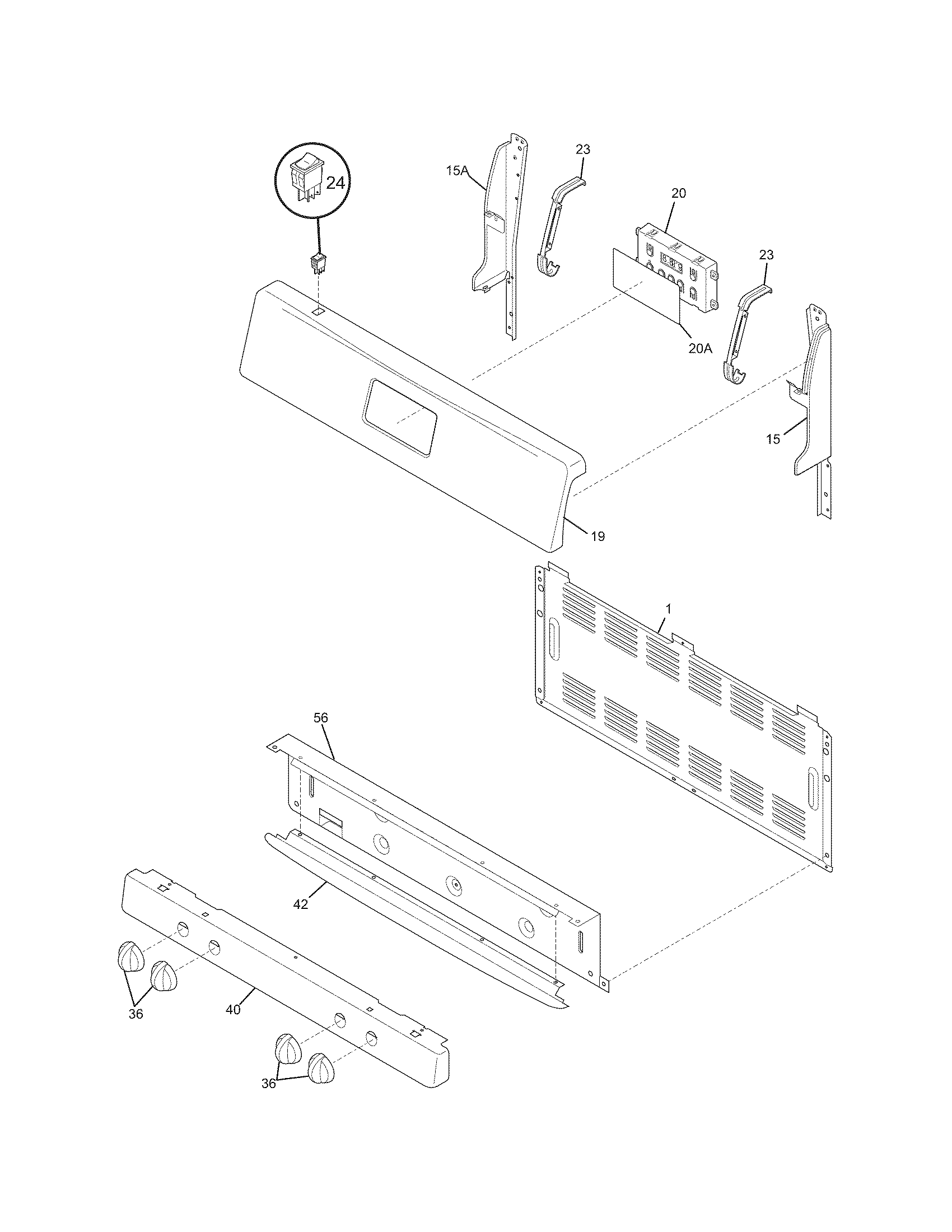 Frigidaire FLF337ECK backguard diagram
