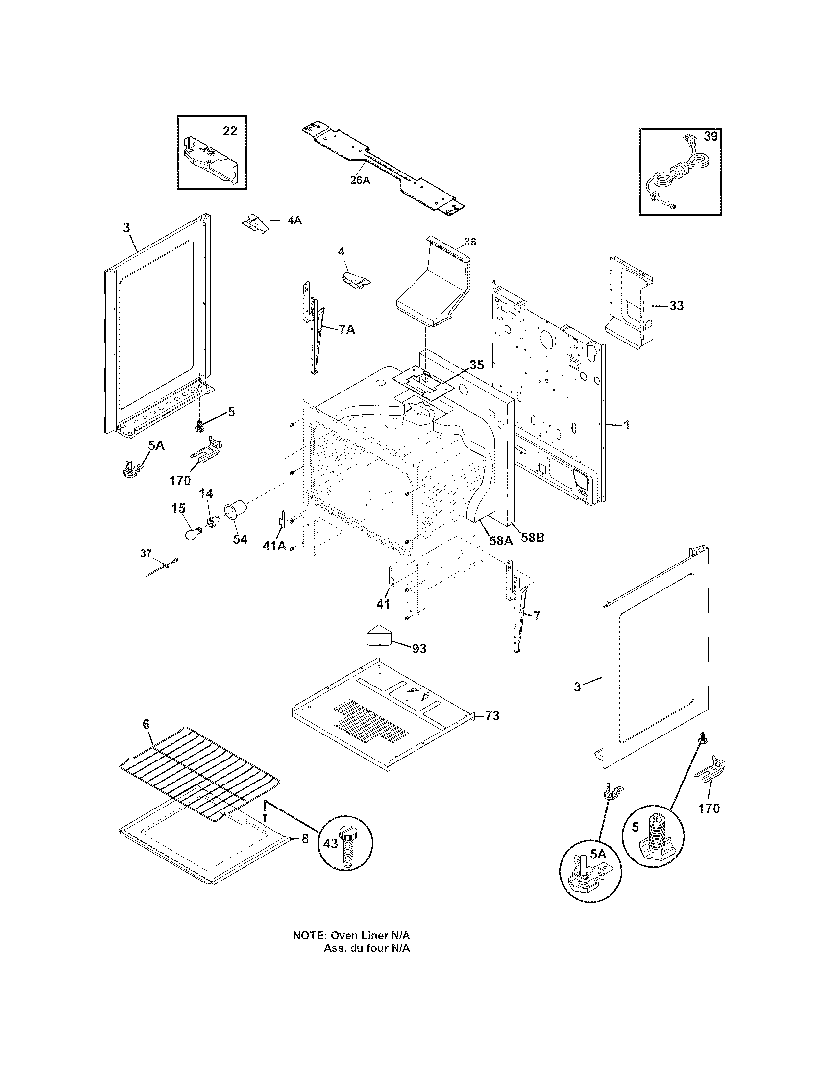 Frigidaire FFGF3049LSF body diagram