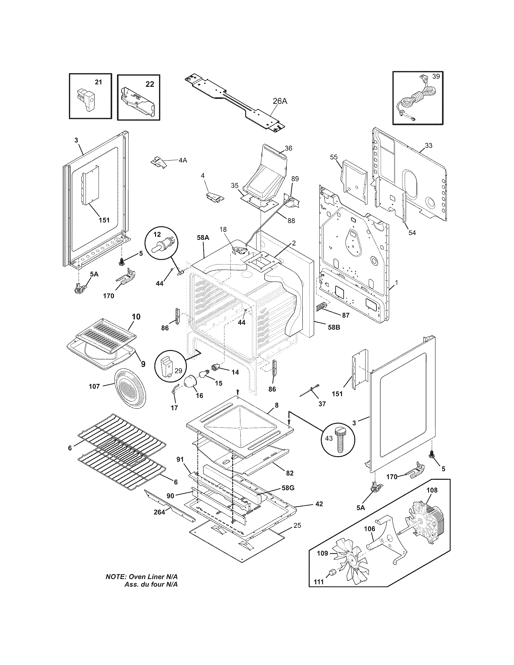 Crosley CRG3490LSE body diagram