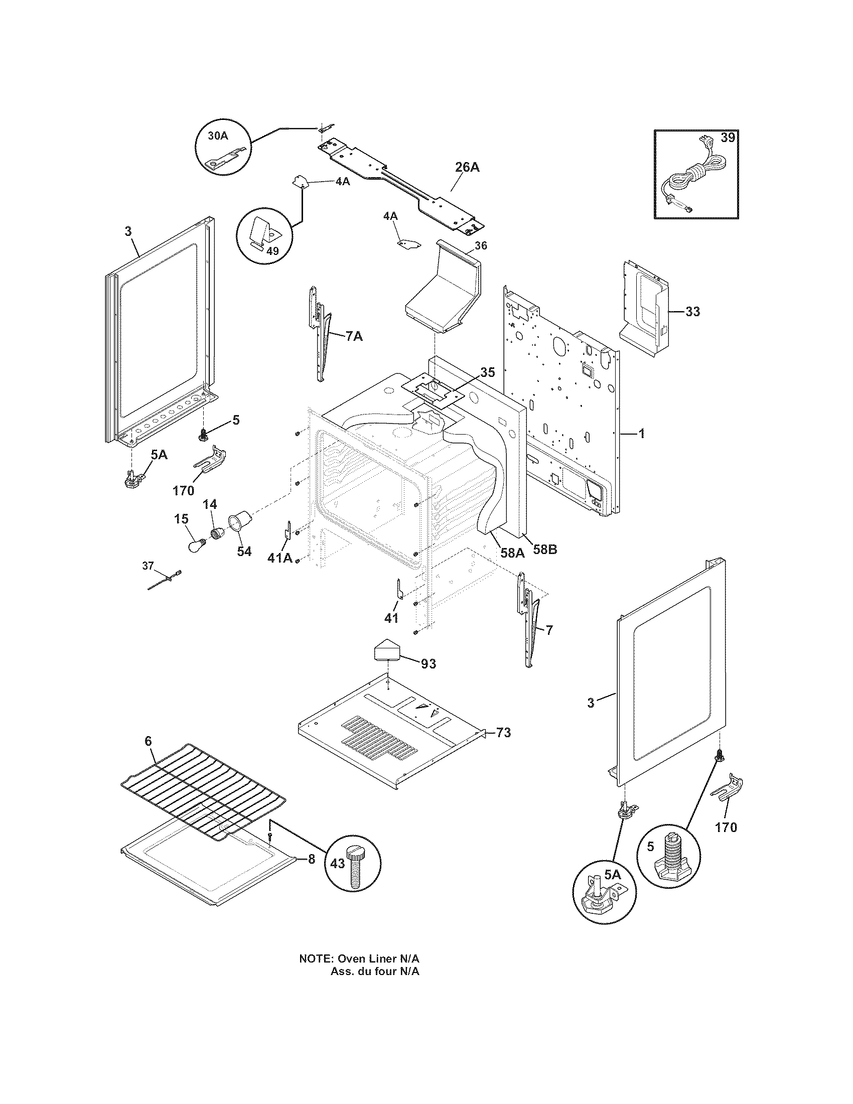 Frigidaire FLF337EWH body diagram
