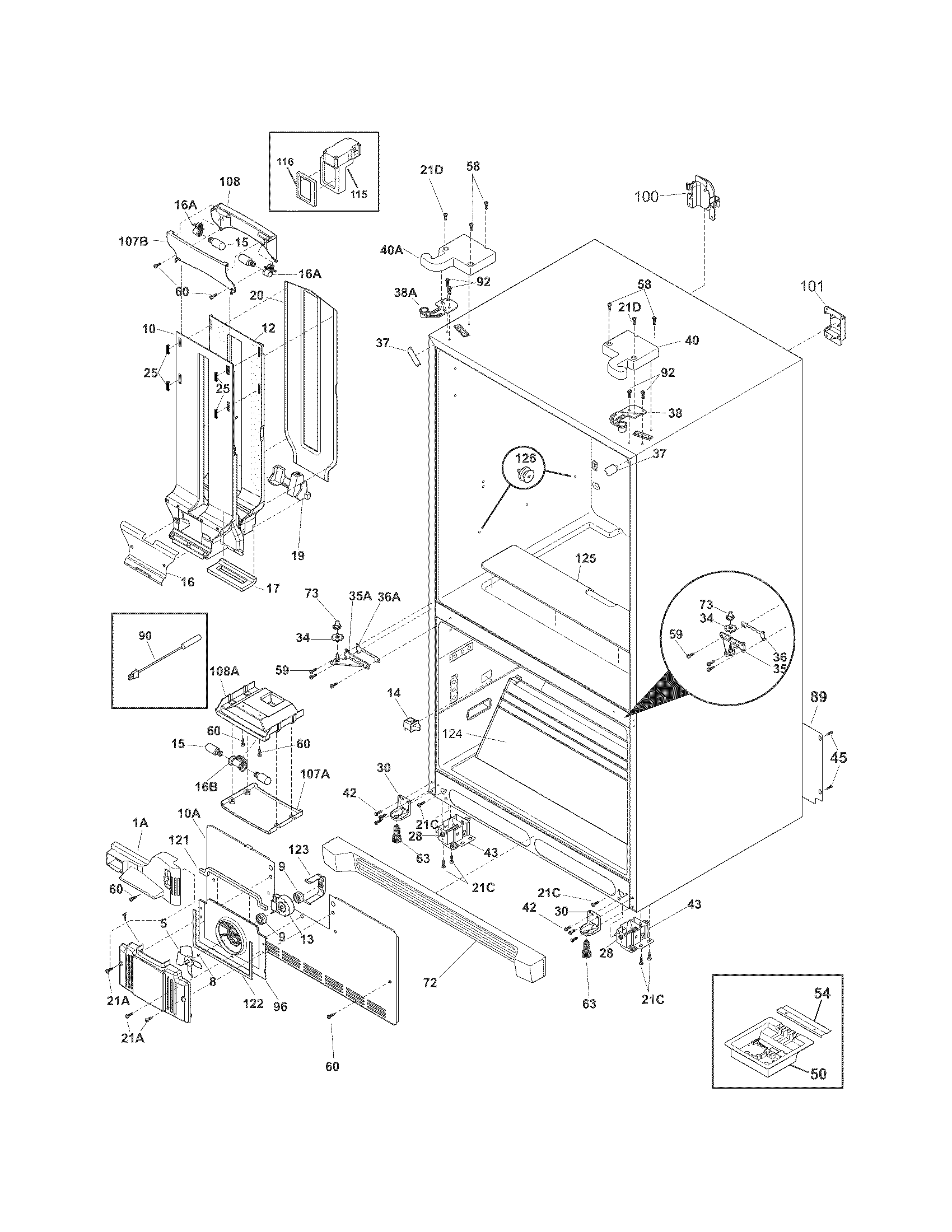 Frigidaire LGHN2844ME5 cabinet diagram