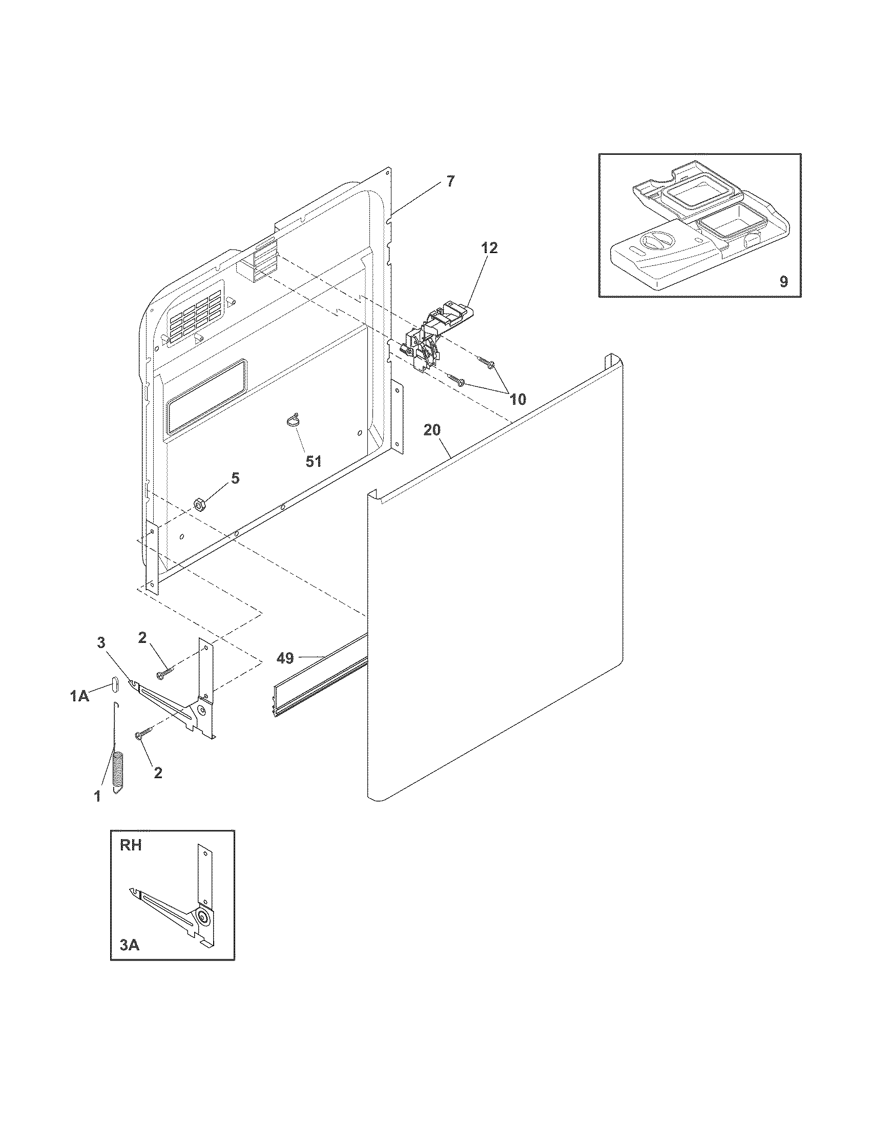 Kelvinator KABD2406NW0A door diagram