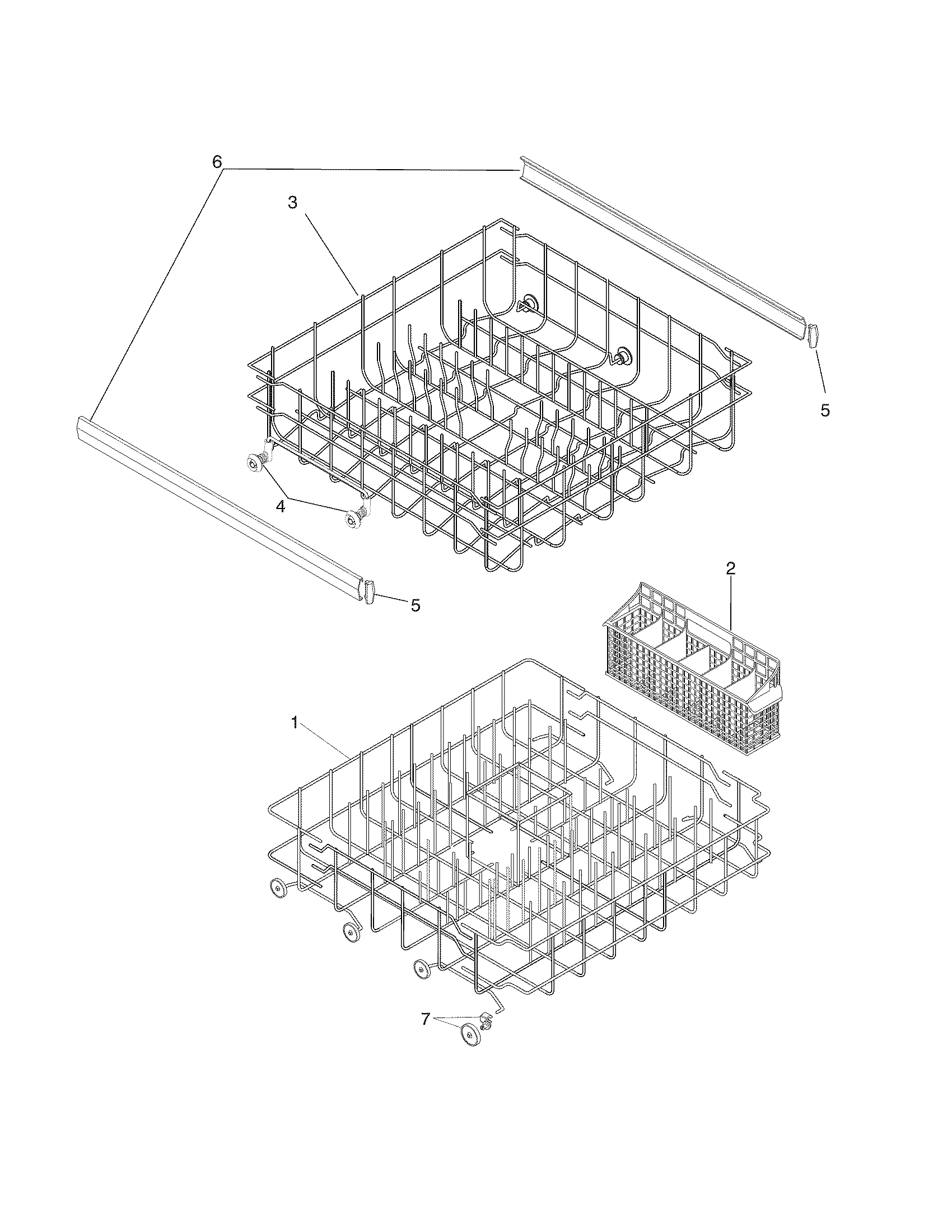Frigidaire FBD2400KB4A racks diagram