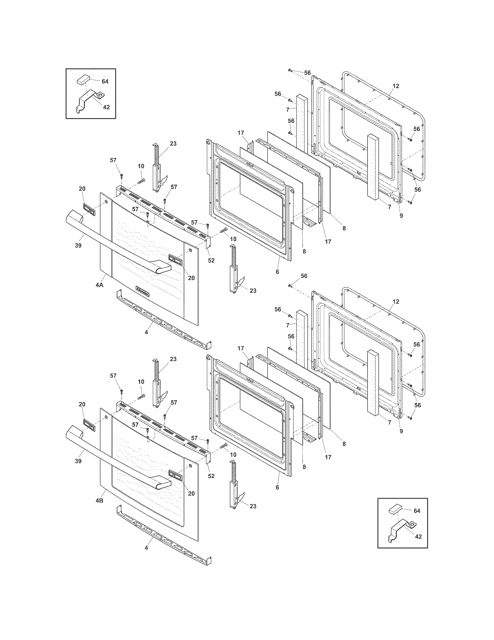 Electrolux EW30EW65GSA doors diagram