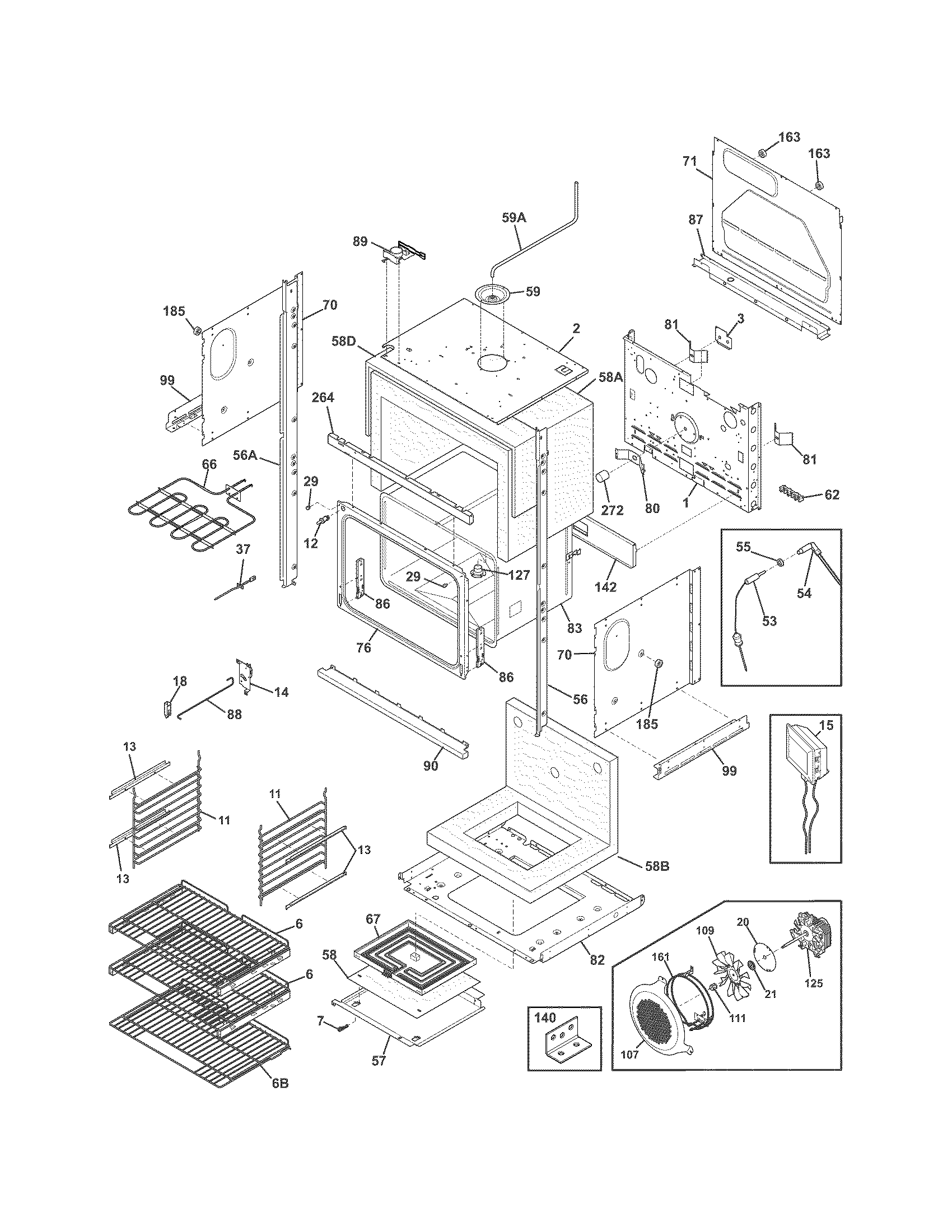 Electrolux EW30EW6CGSA lower oven diagram