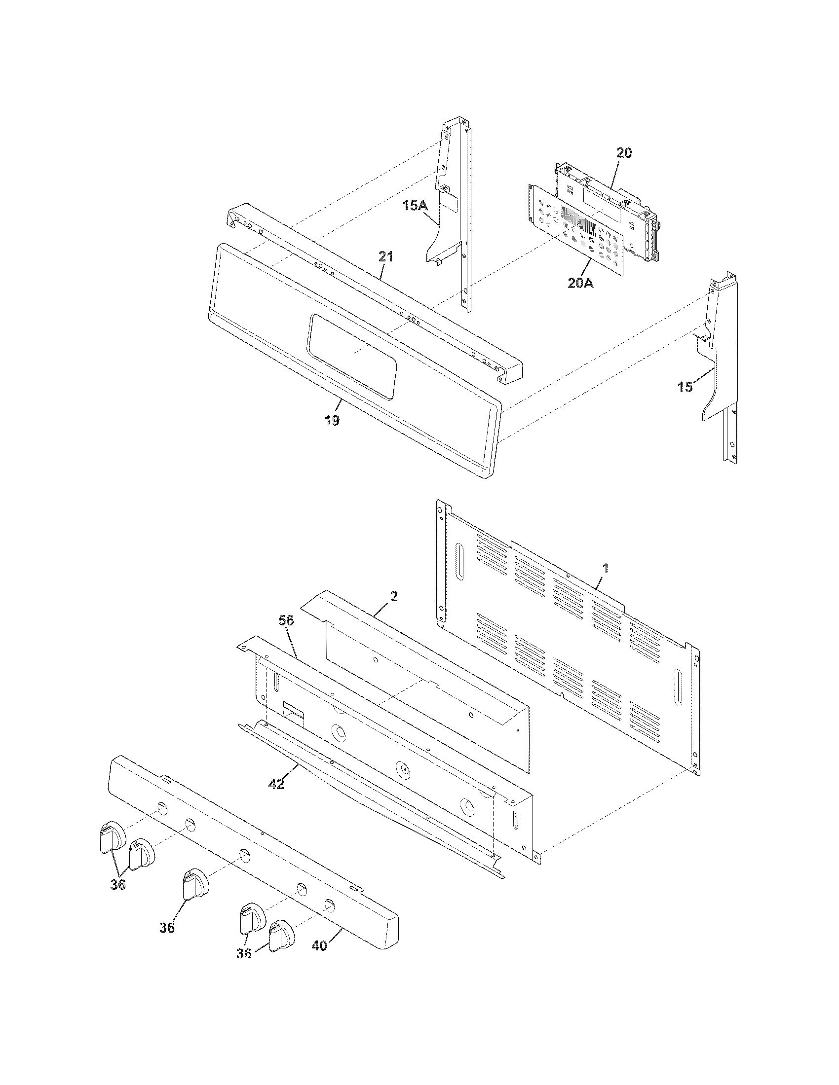 Frigidaire FGGF3054MWC backguard diagram