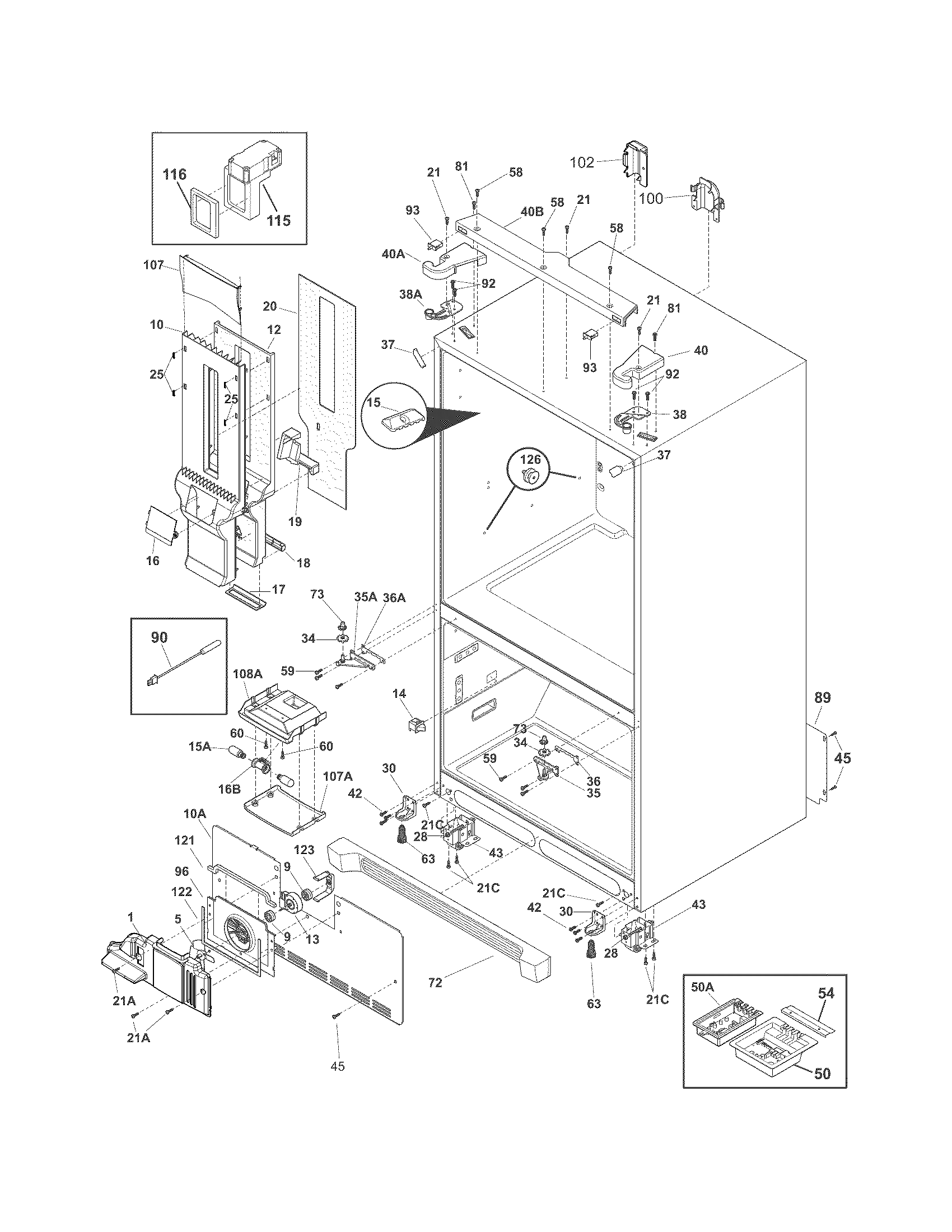 Electrolux EI27BS26JB9 cabinet diagram