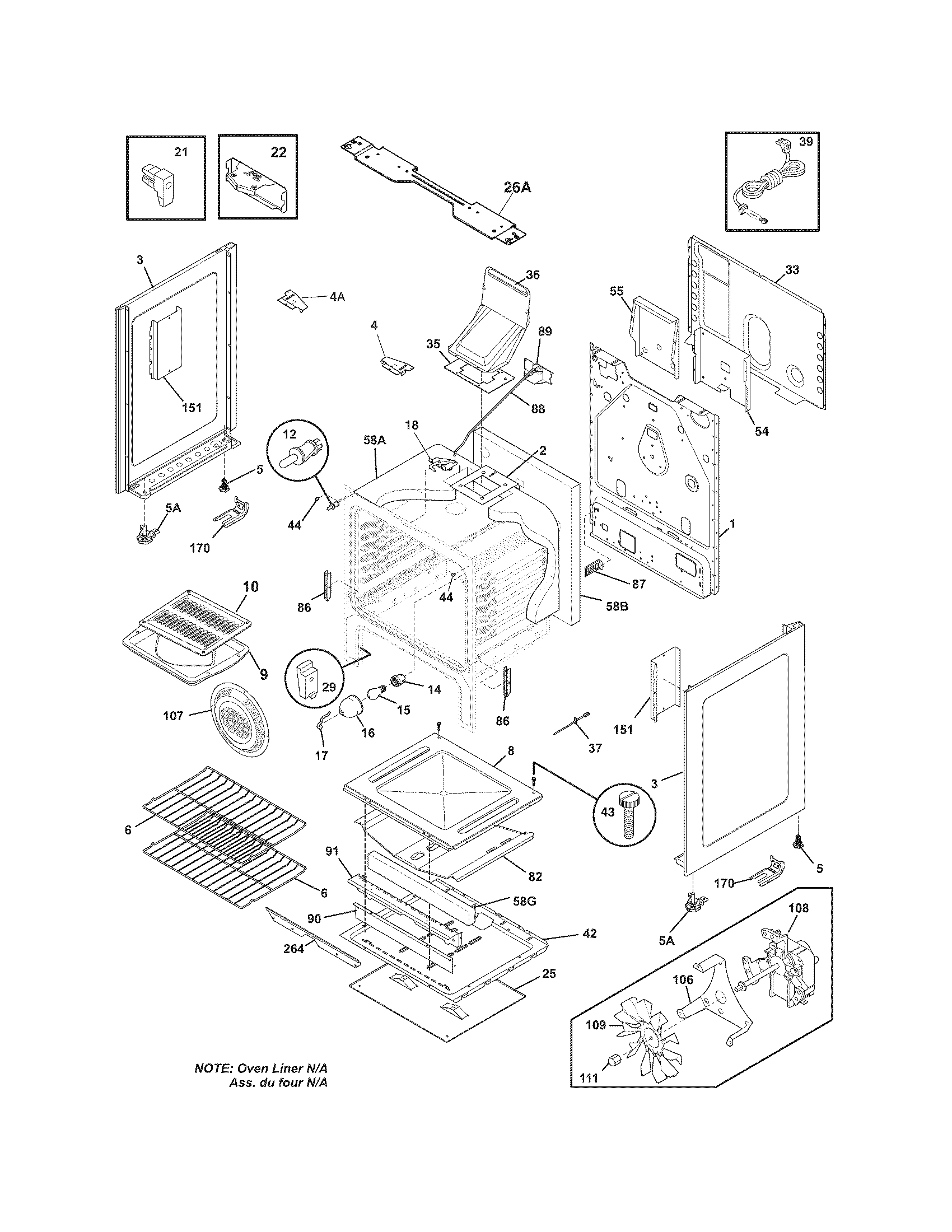 Crosley CRG3490LWE body diagram