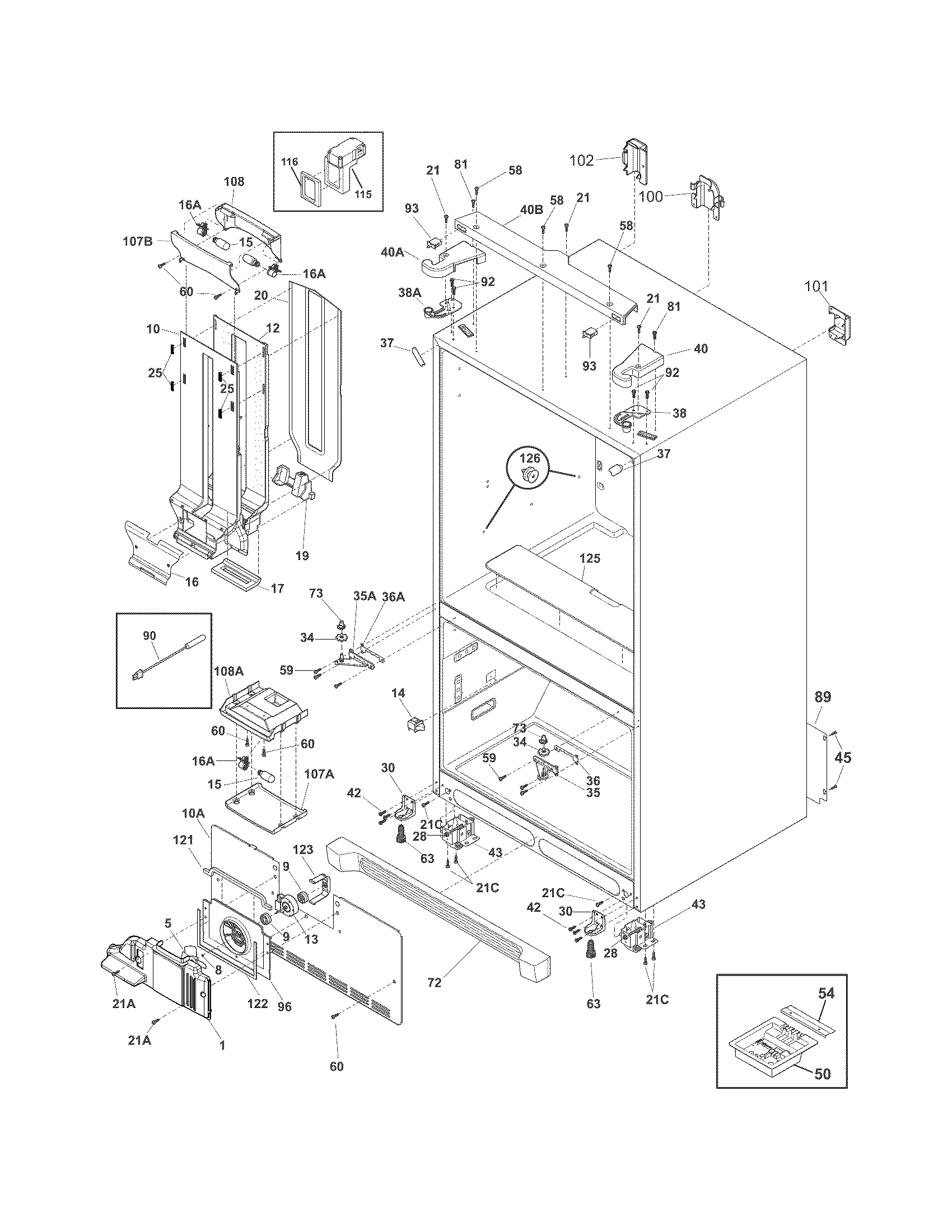 Frigidaire LGUB2642LP9 cabinet diagram